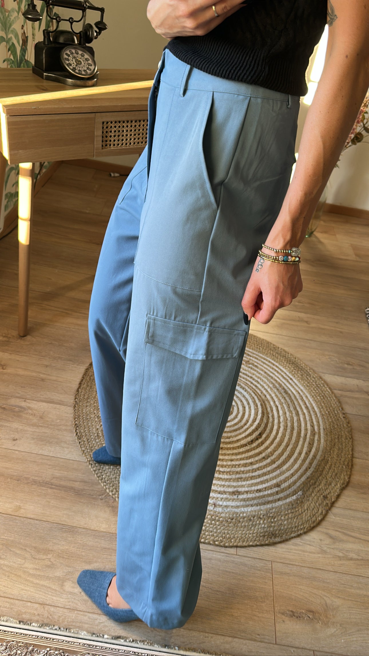 Pantalon Cargo Bleu