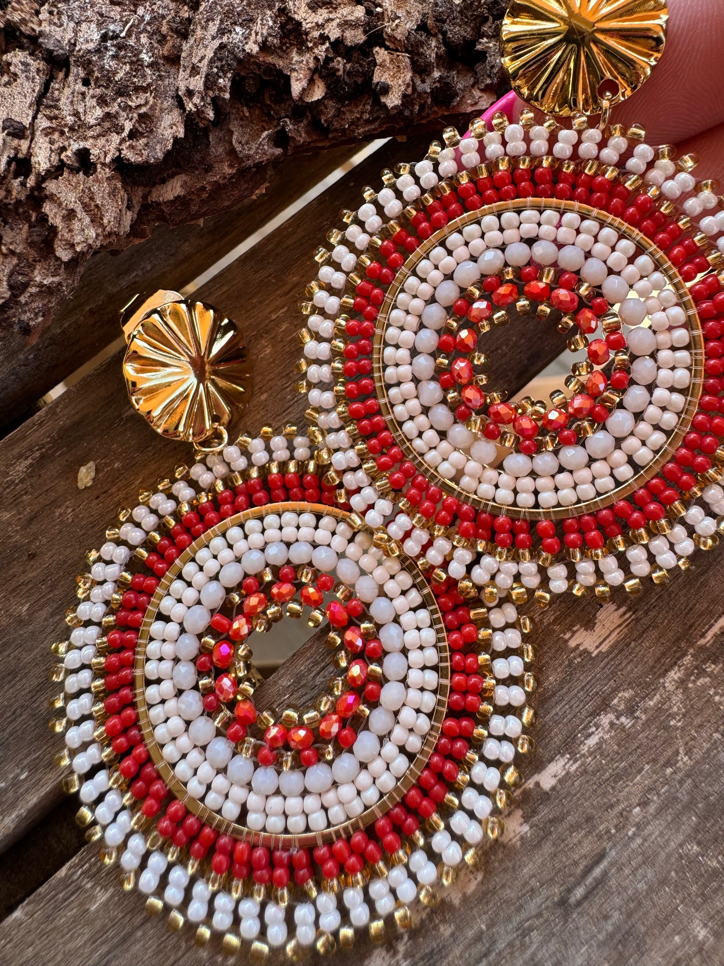 Boucle D’oreille Joy Rouge doré