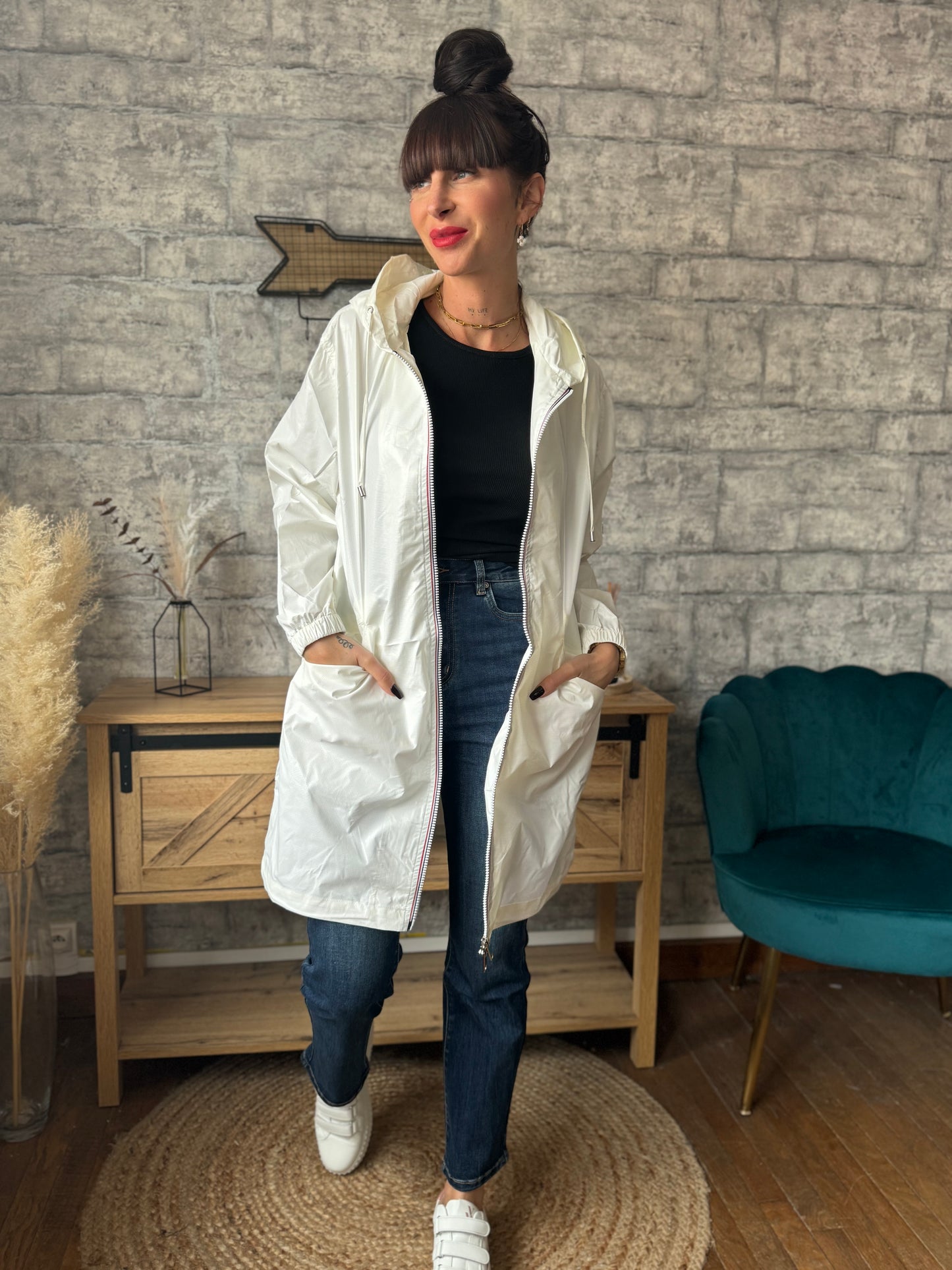 Imperméable Blanc Long