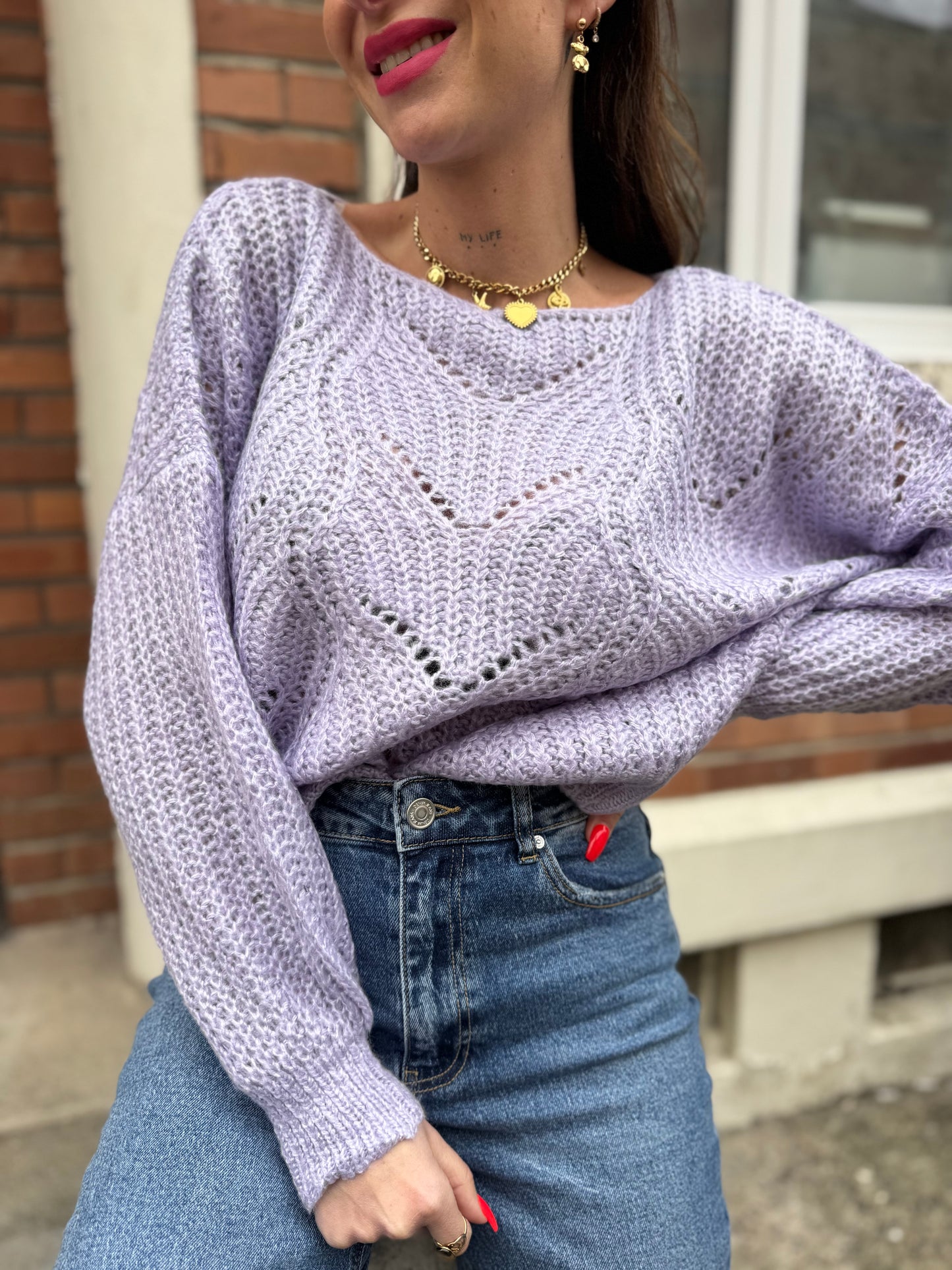 Pull Pilou Lilas