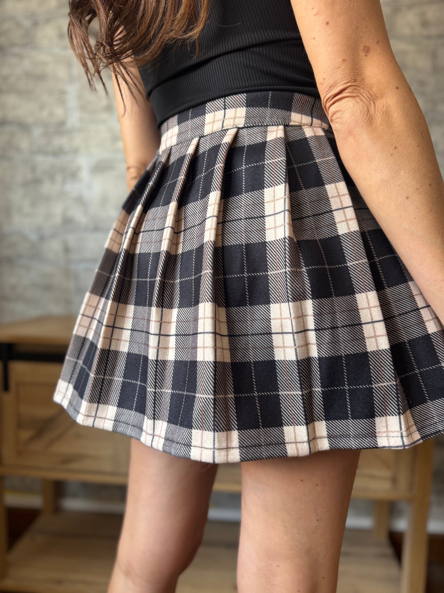Jupe Short Écossais Noir