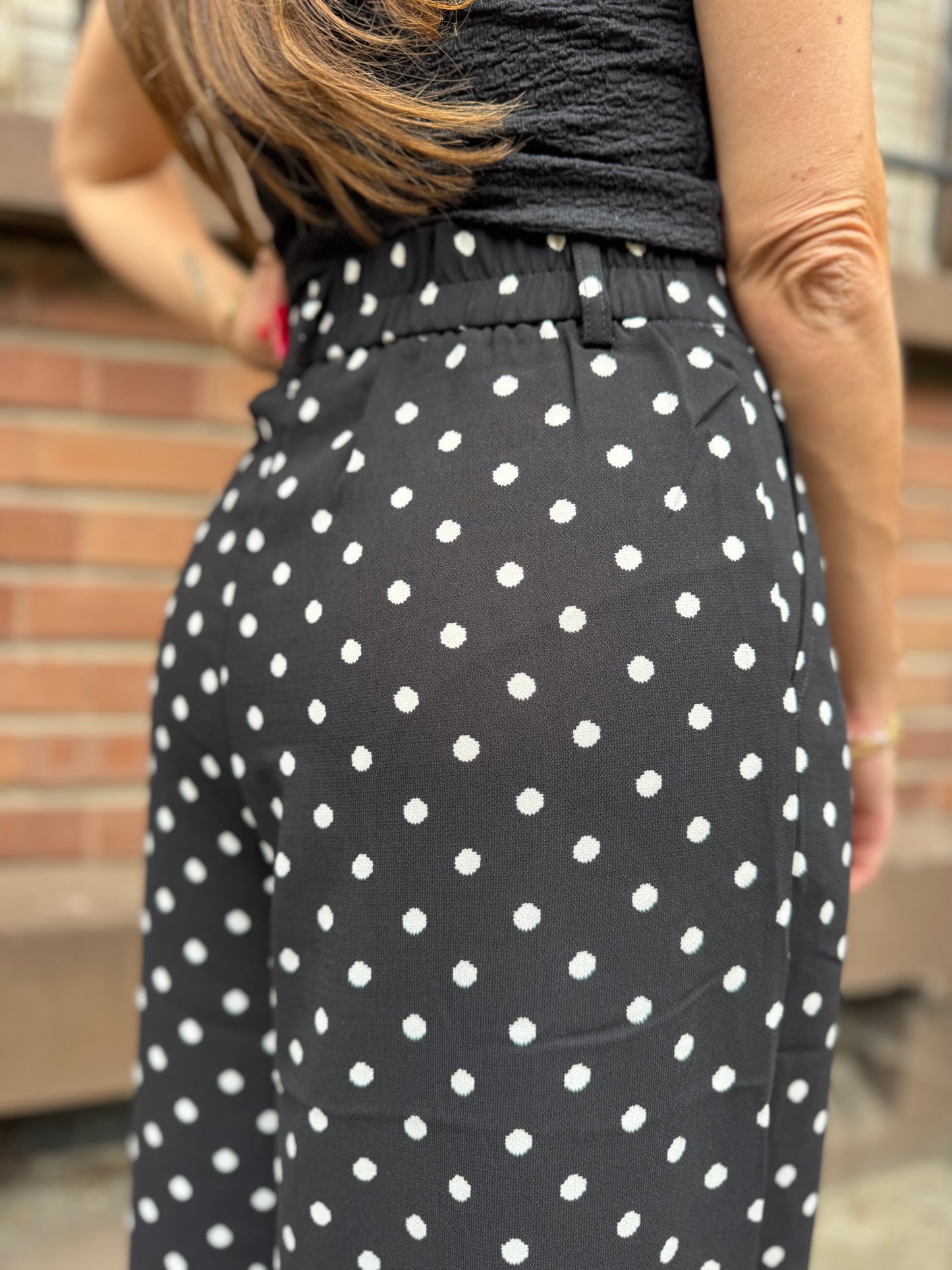 Pantalon Pois Noir