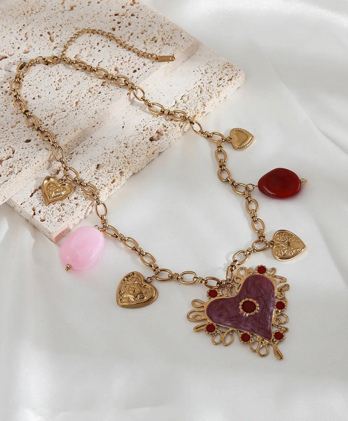 Collier Breloques Coeur