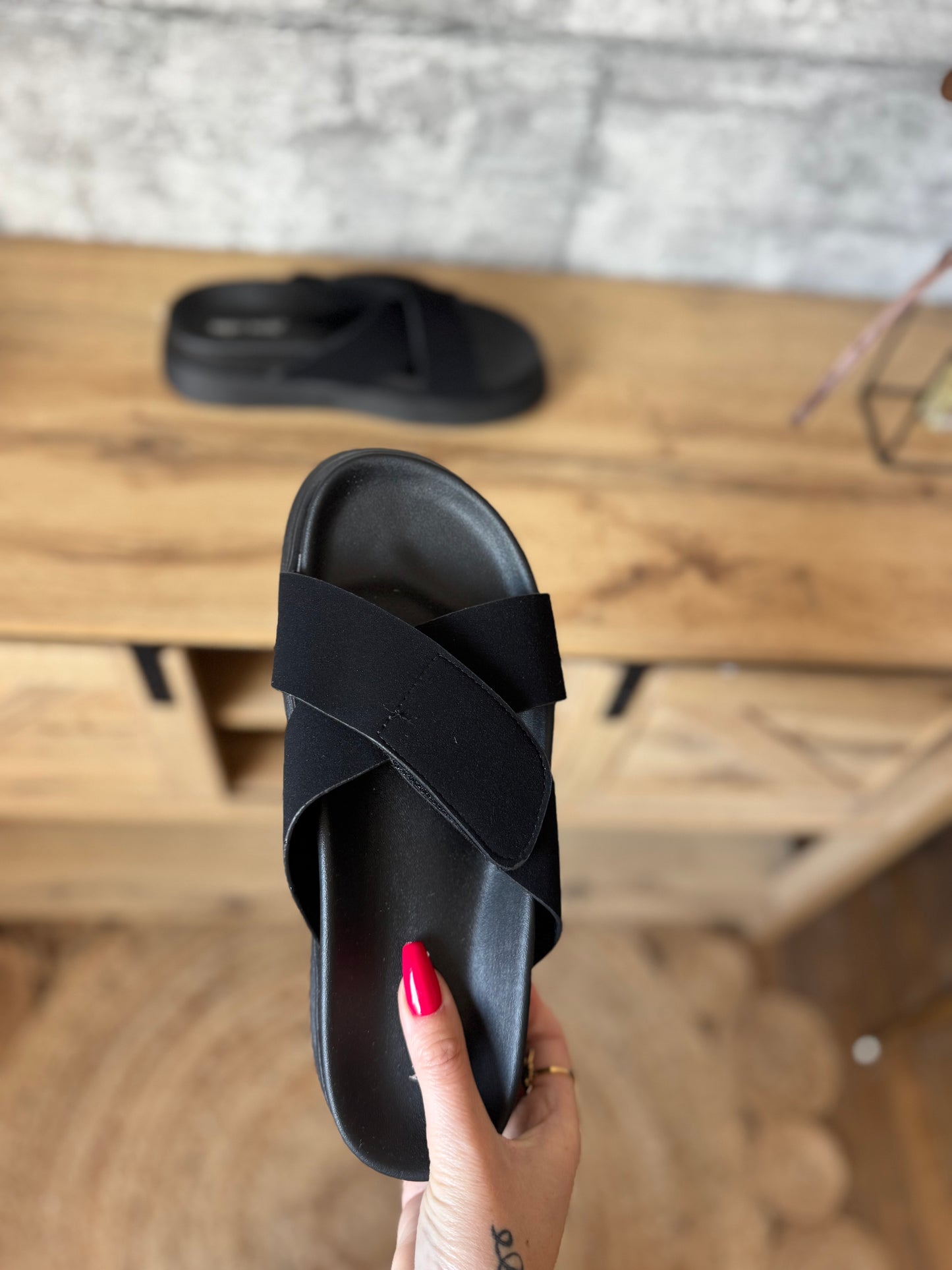 Sandale Plate Noir