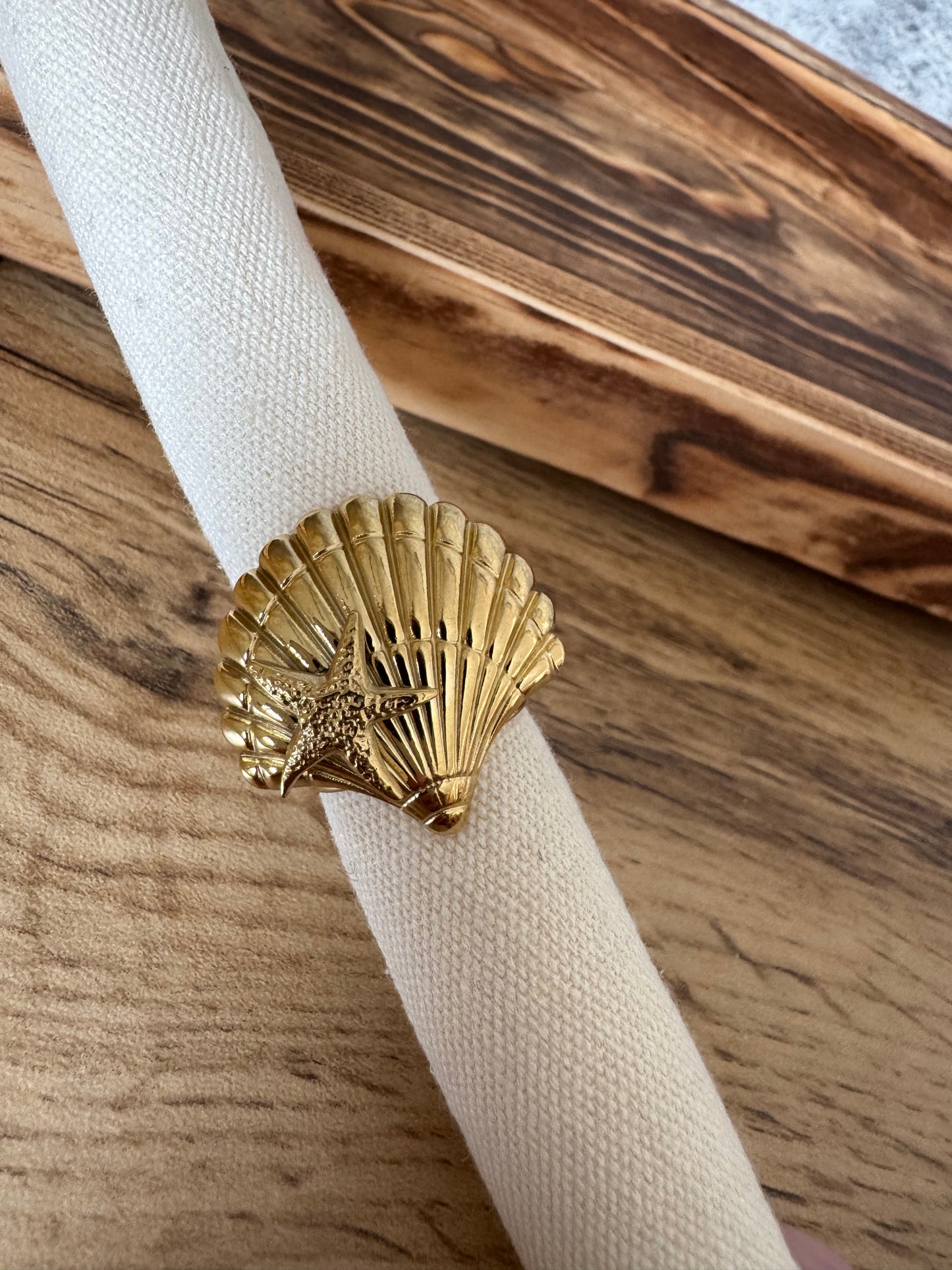 Bague Relief Coquille Etoile