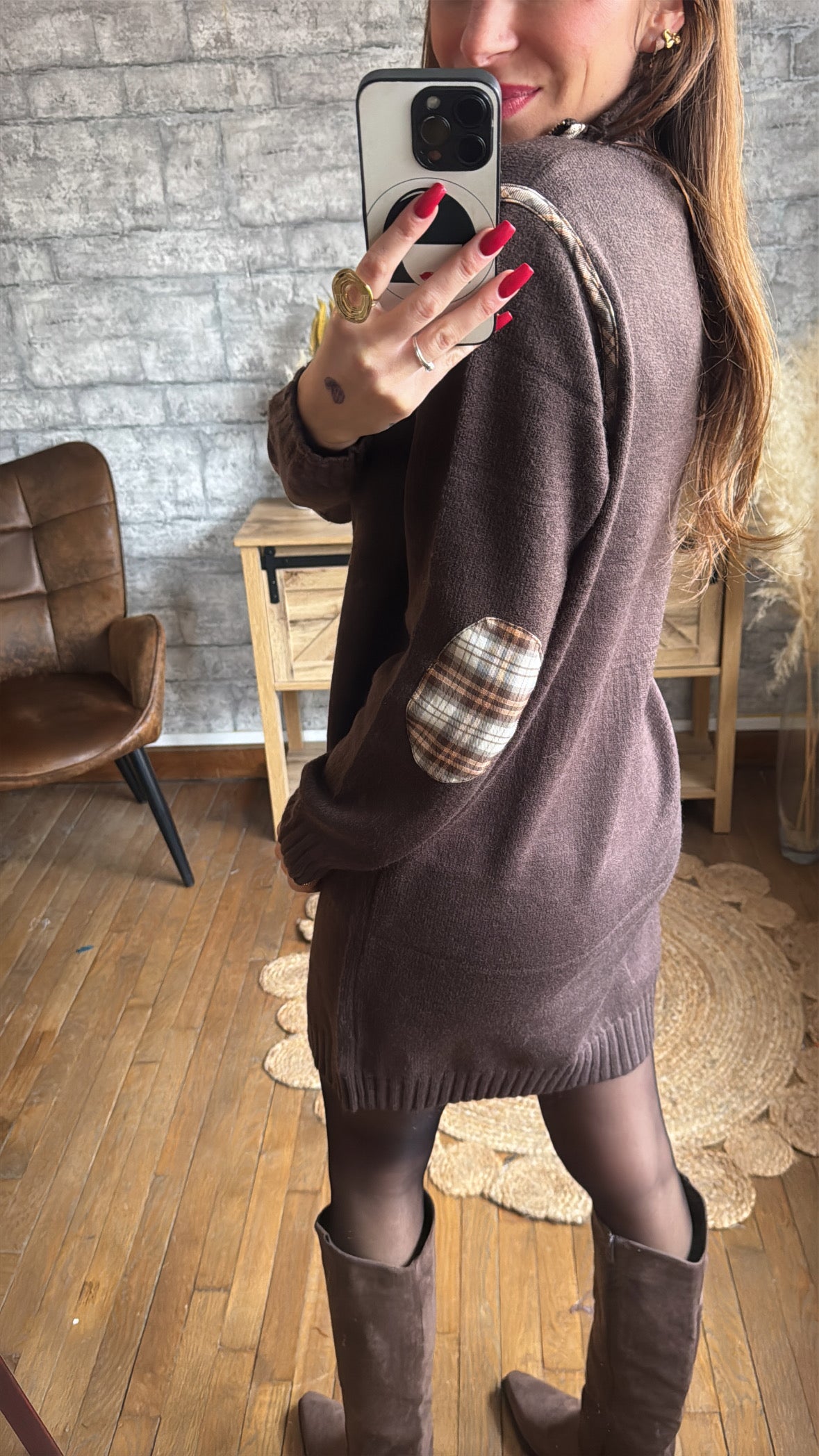 Robe Pull Zip Chocolat