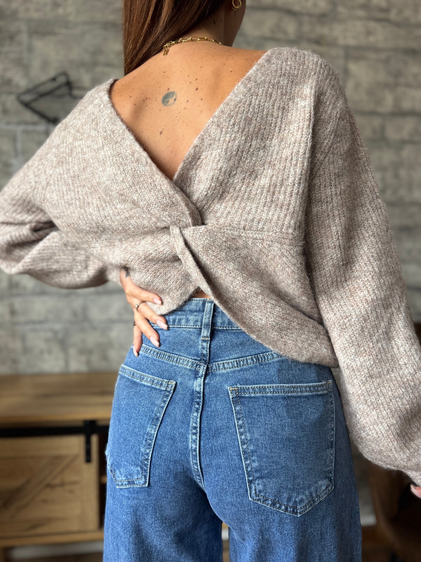 Pull Emma Reversible Taupe