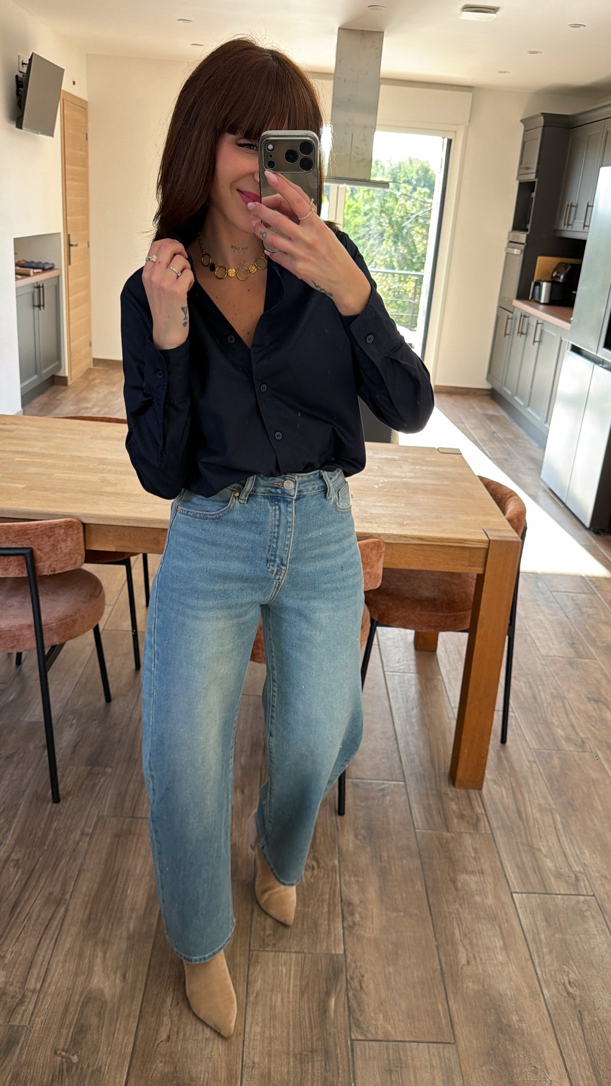 Chemise Unie Bleu marine