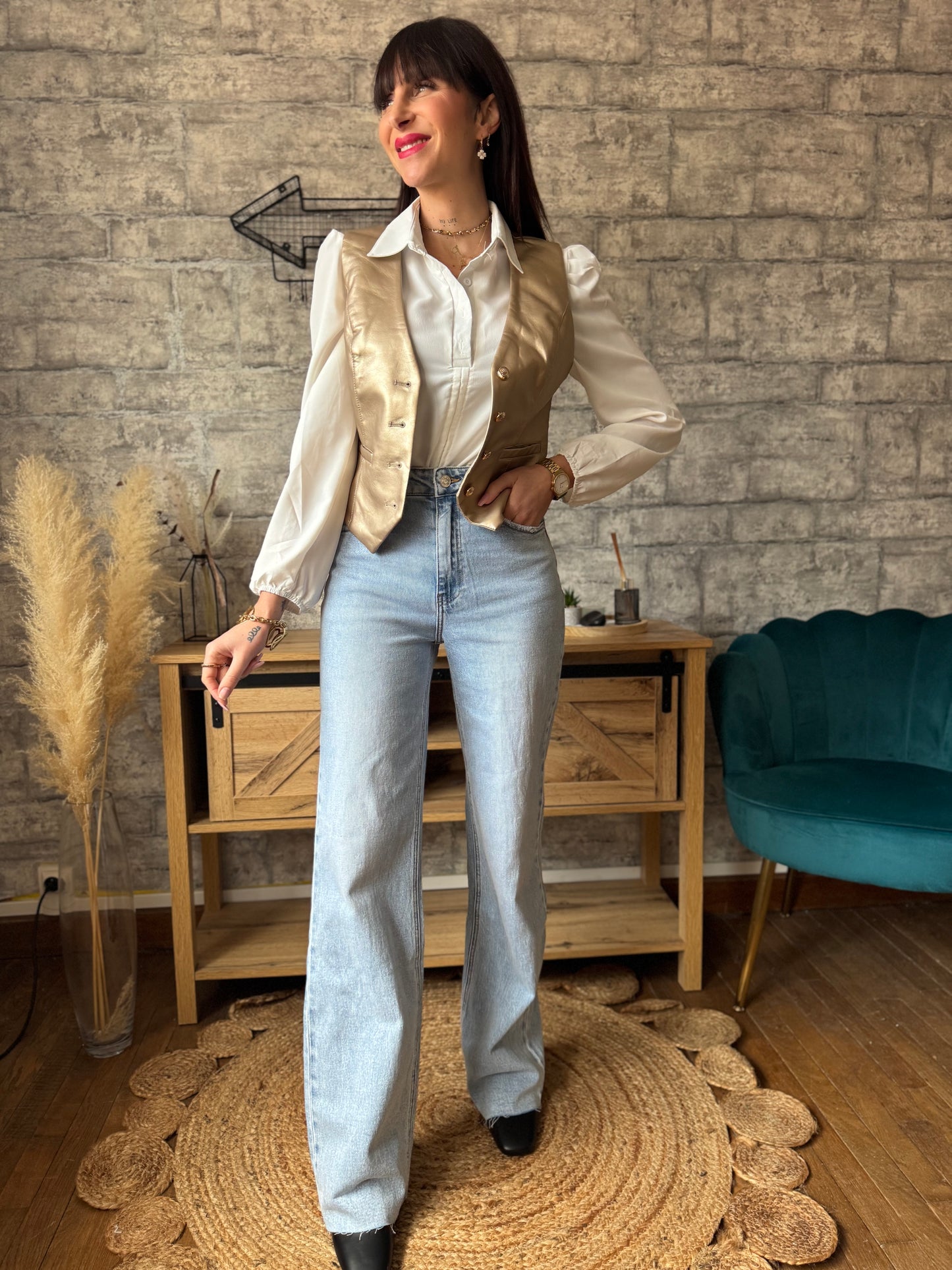 Veste Boléro Simili Doré