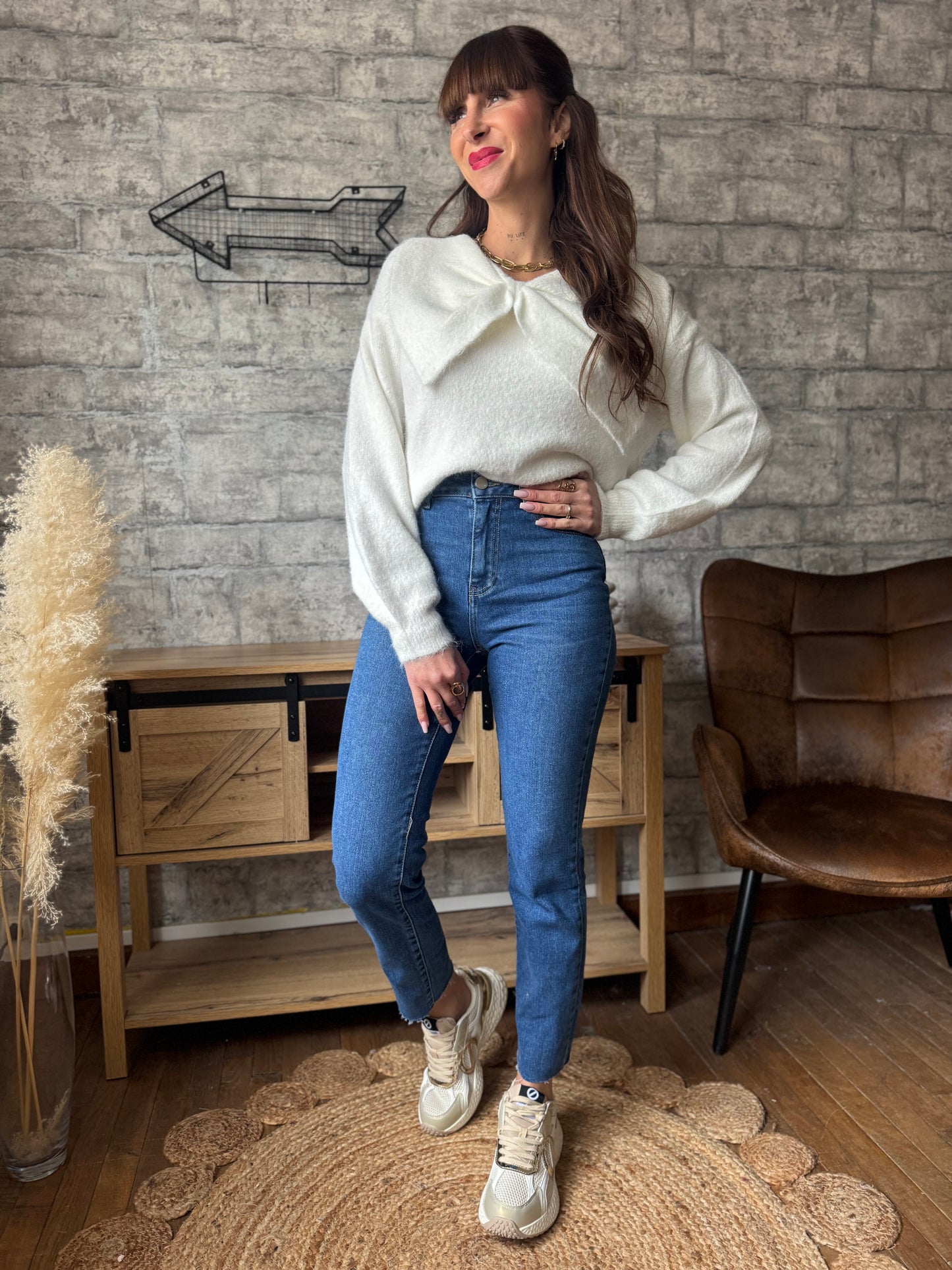 Pull Noeud Écru