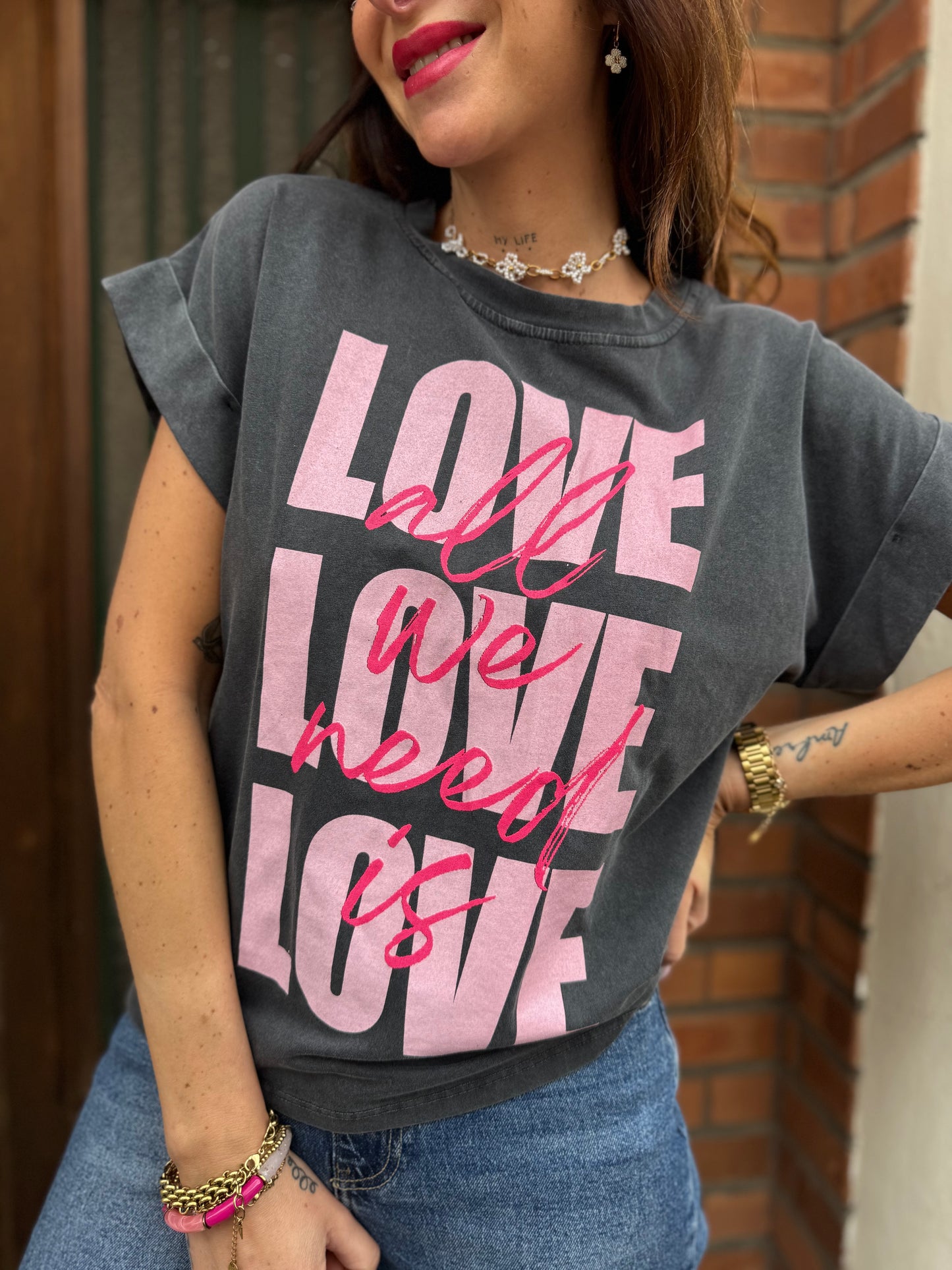 Tee-Shirt Gris Love