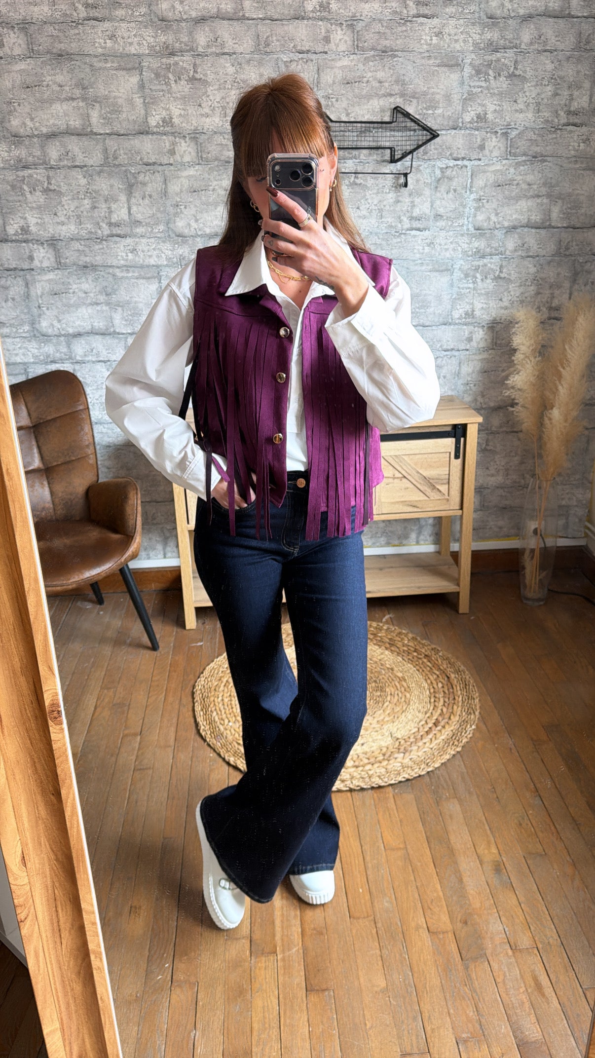 Veste Sans Manches Frange