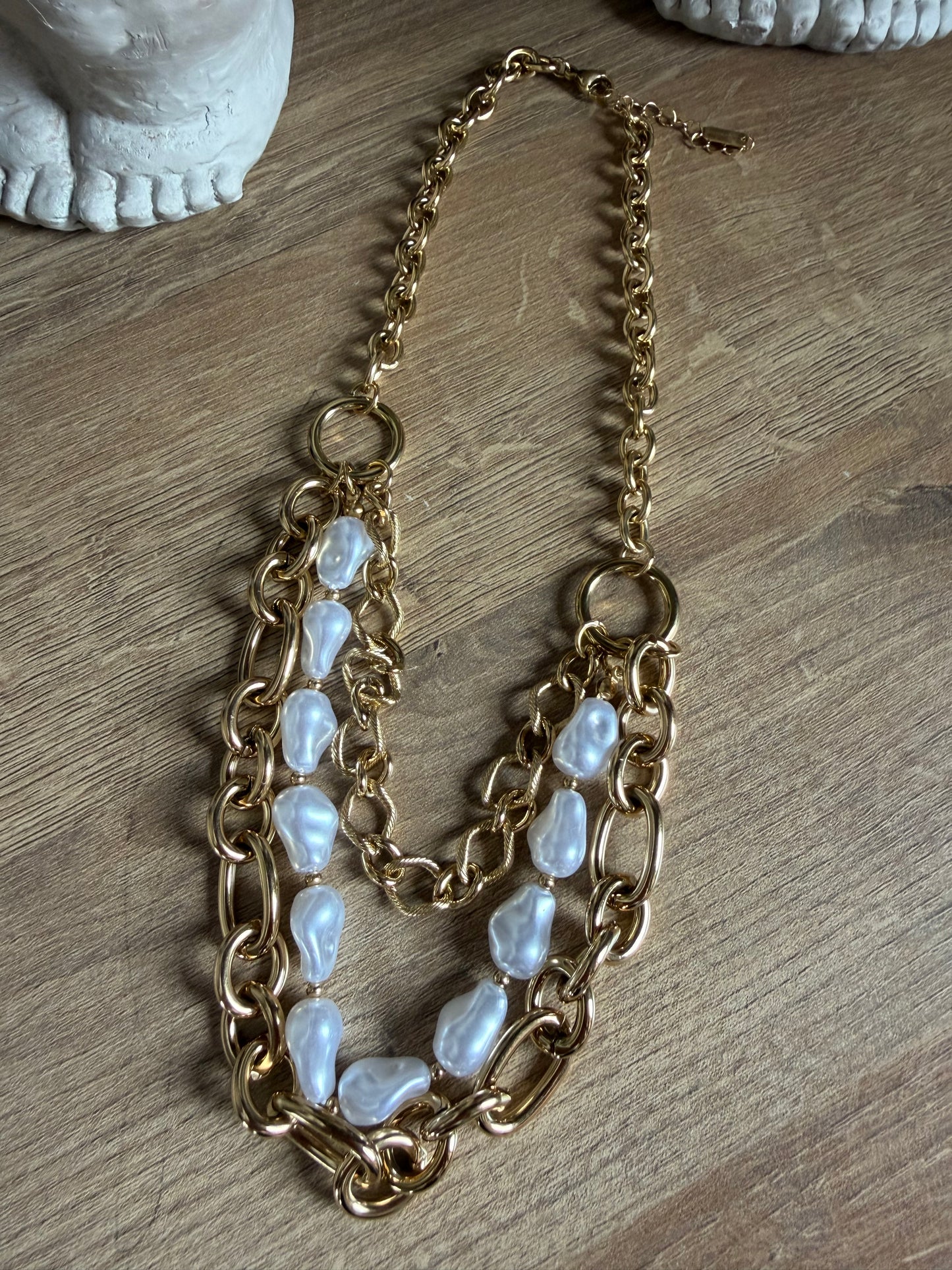 Collier Triple chaîne/perle