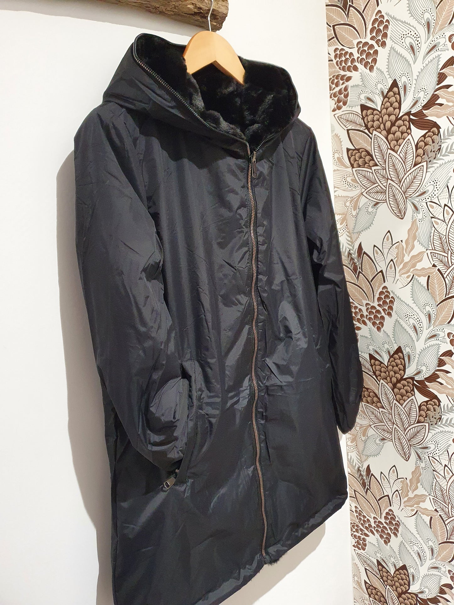 Parka Fourré REVERSIBLE Noire