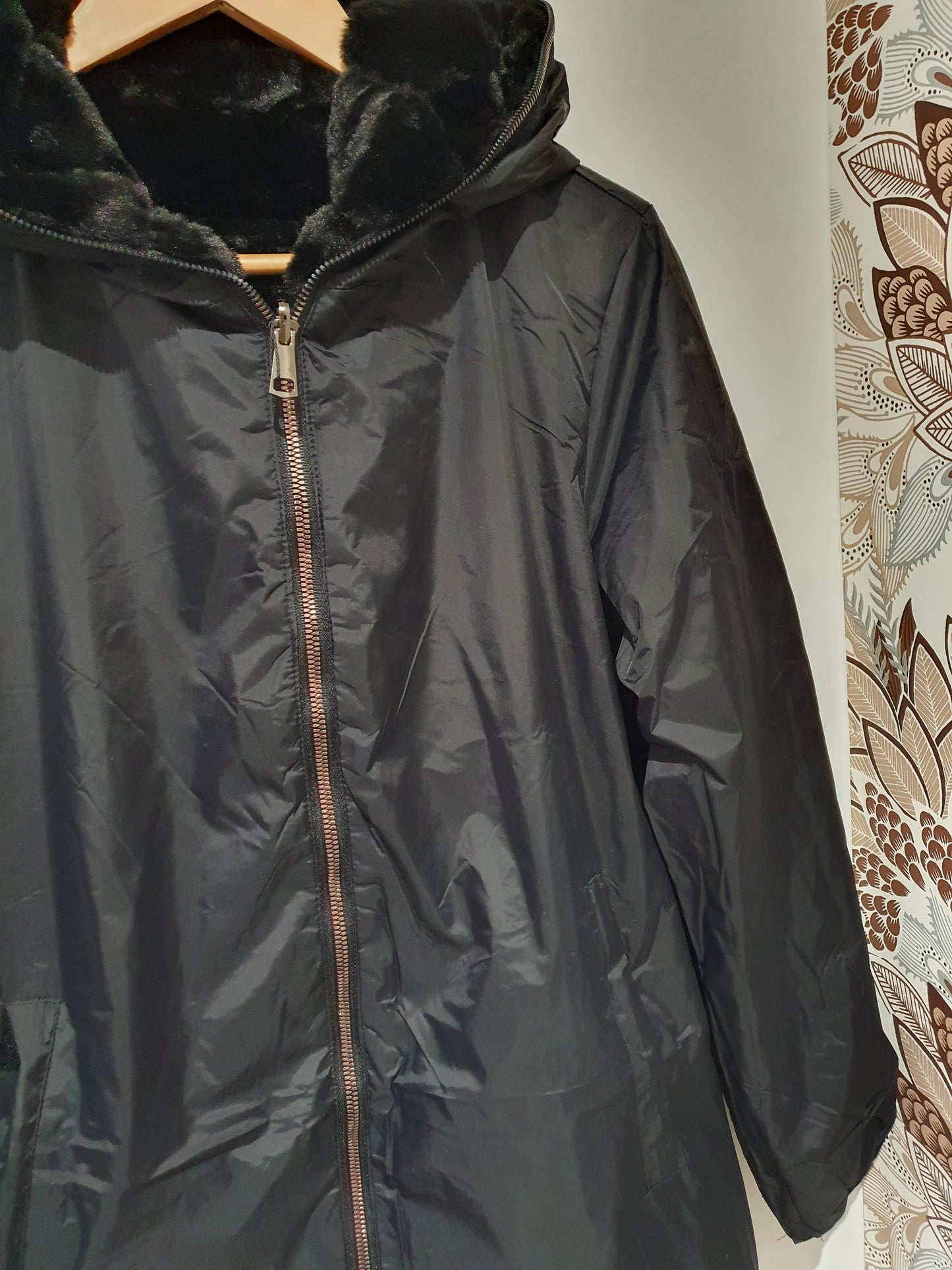 Parka Fourré REVERSIBLE Noire