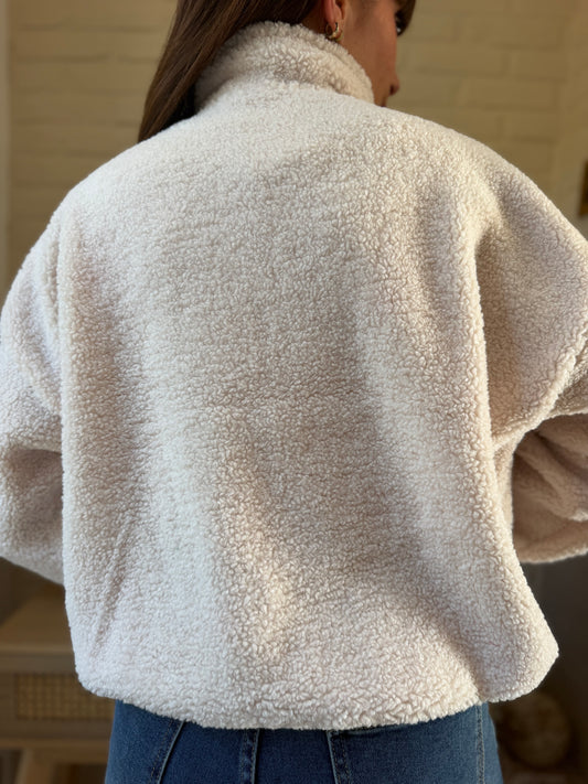 Veste Teddy Écru