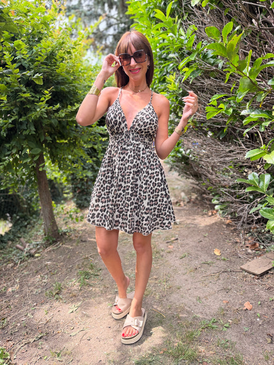 Robe Dos Croisé Léopard