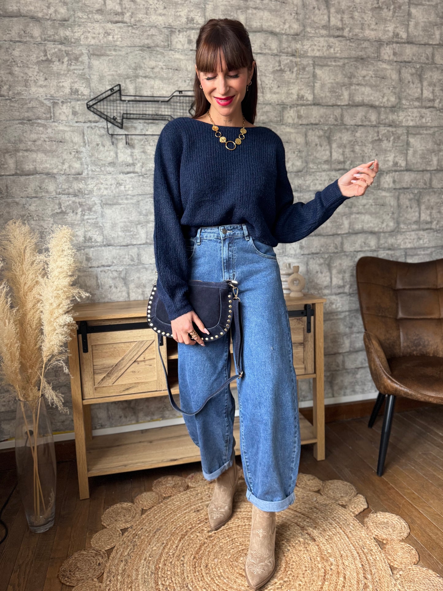 Pull Emma Reversible Bleu