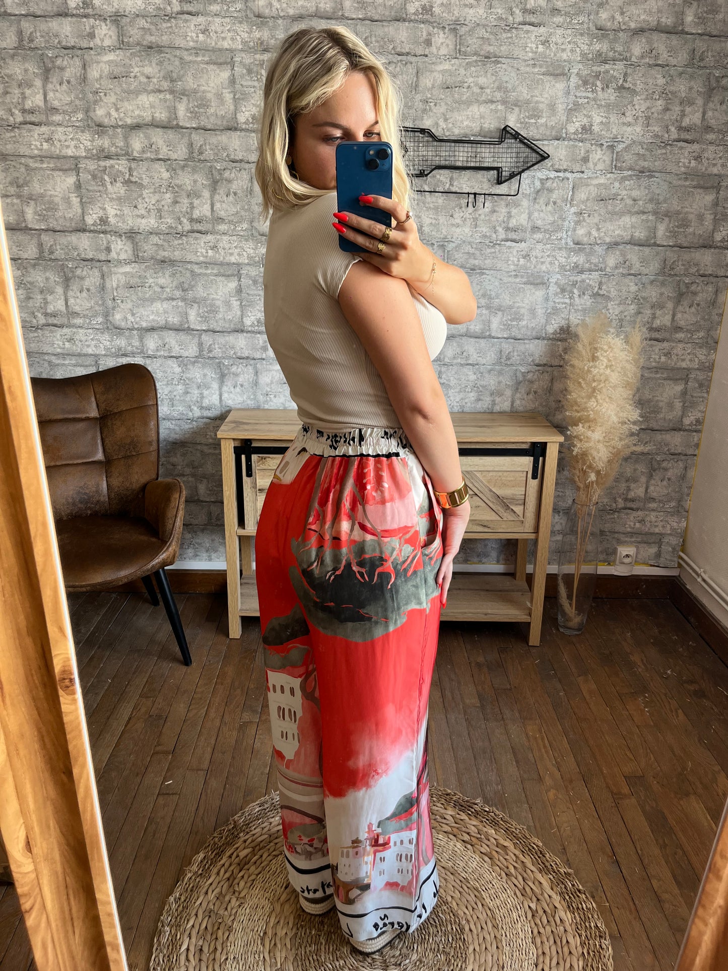 Pantalon Paysage Orange