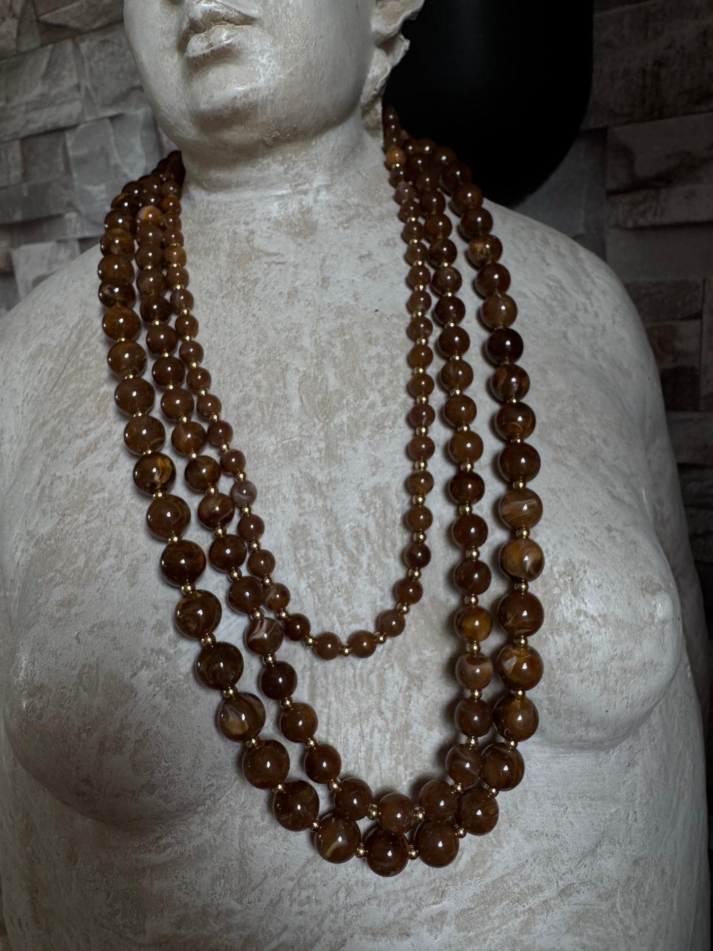 Collier Billes Chocolat