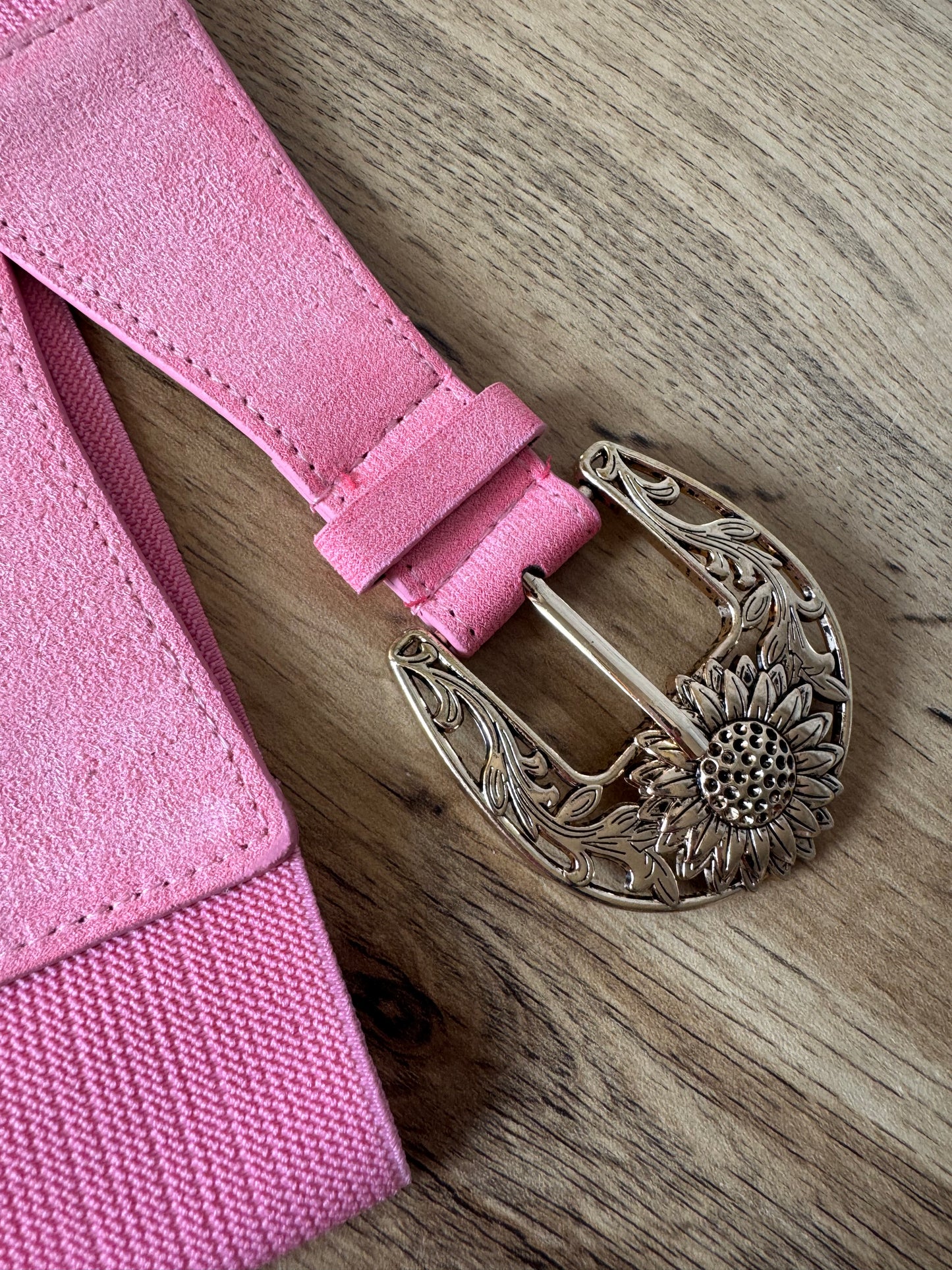 Ceinture Boucle Soleil Rose