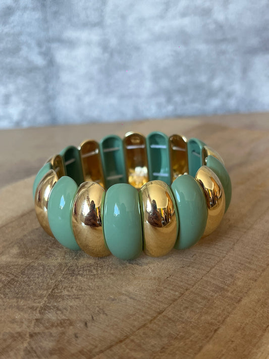 Bracelet Élastique Vert D’eau