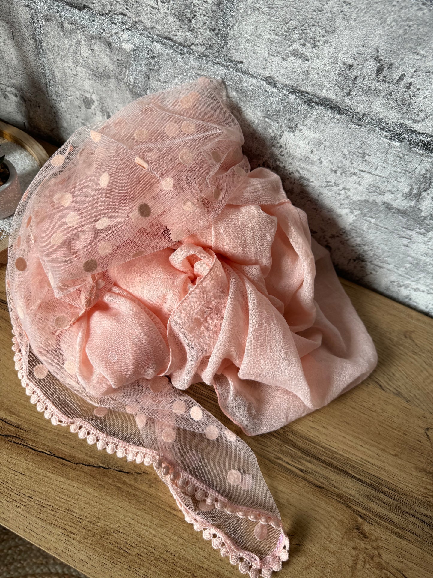 Chèche « 4 Carrés » Saumon