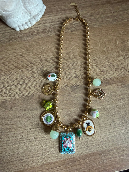 Collier Breloque Vert