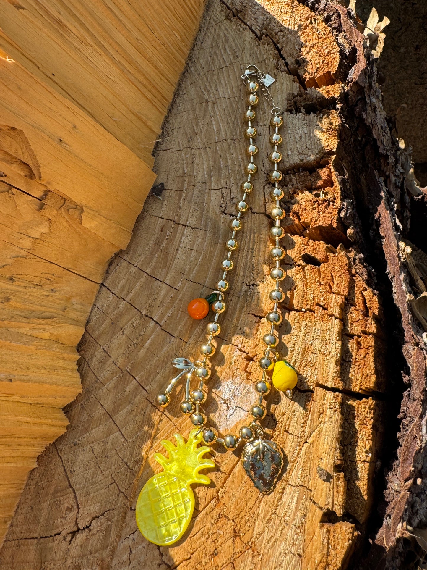 Collier Doré Ananas