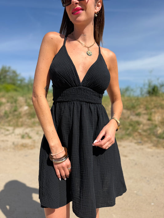 Robe Dos Croisé Noir