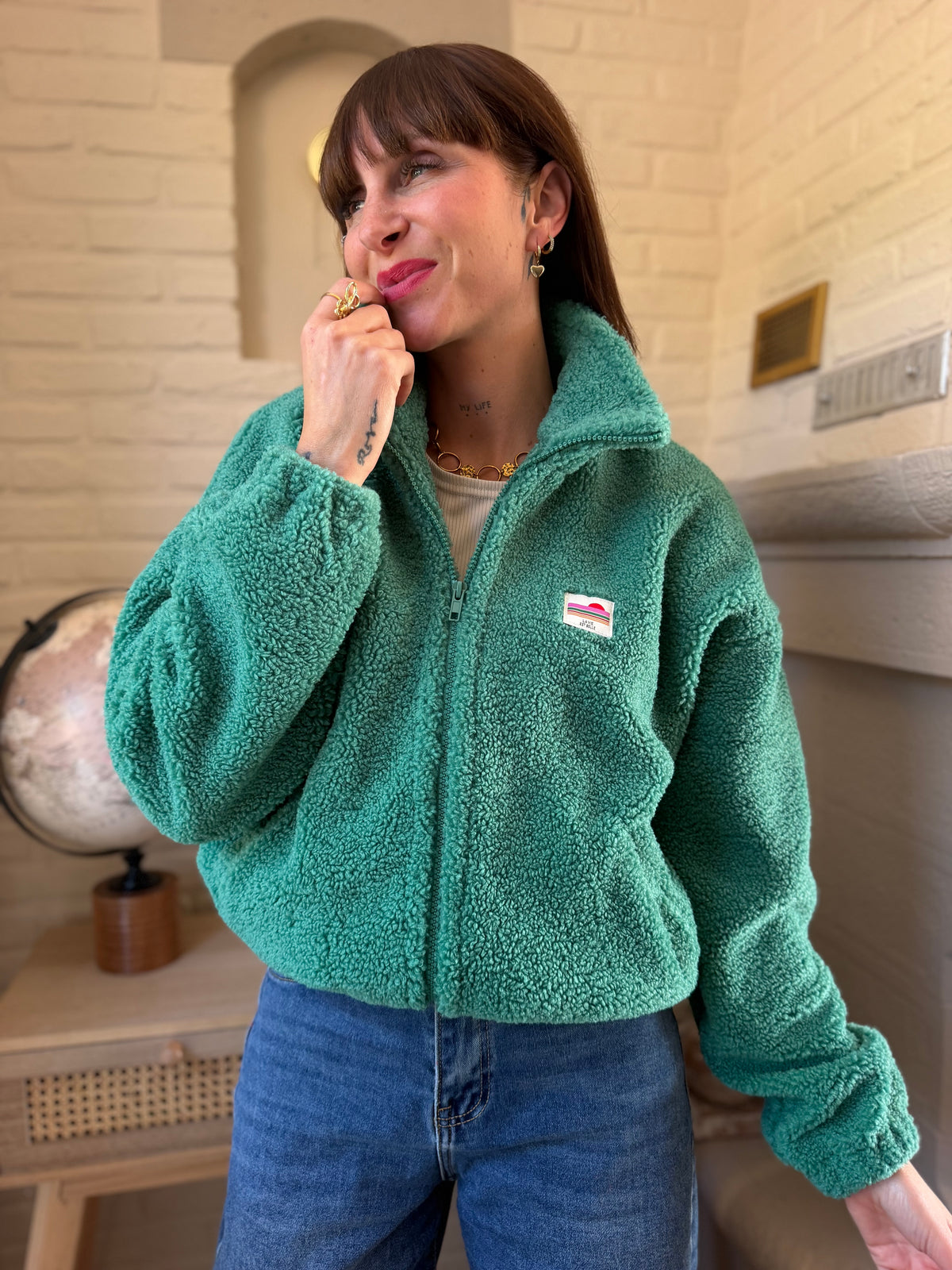 Veste Teddy Vert