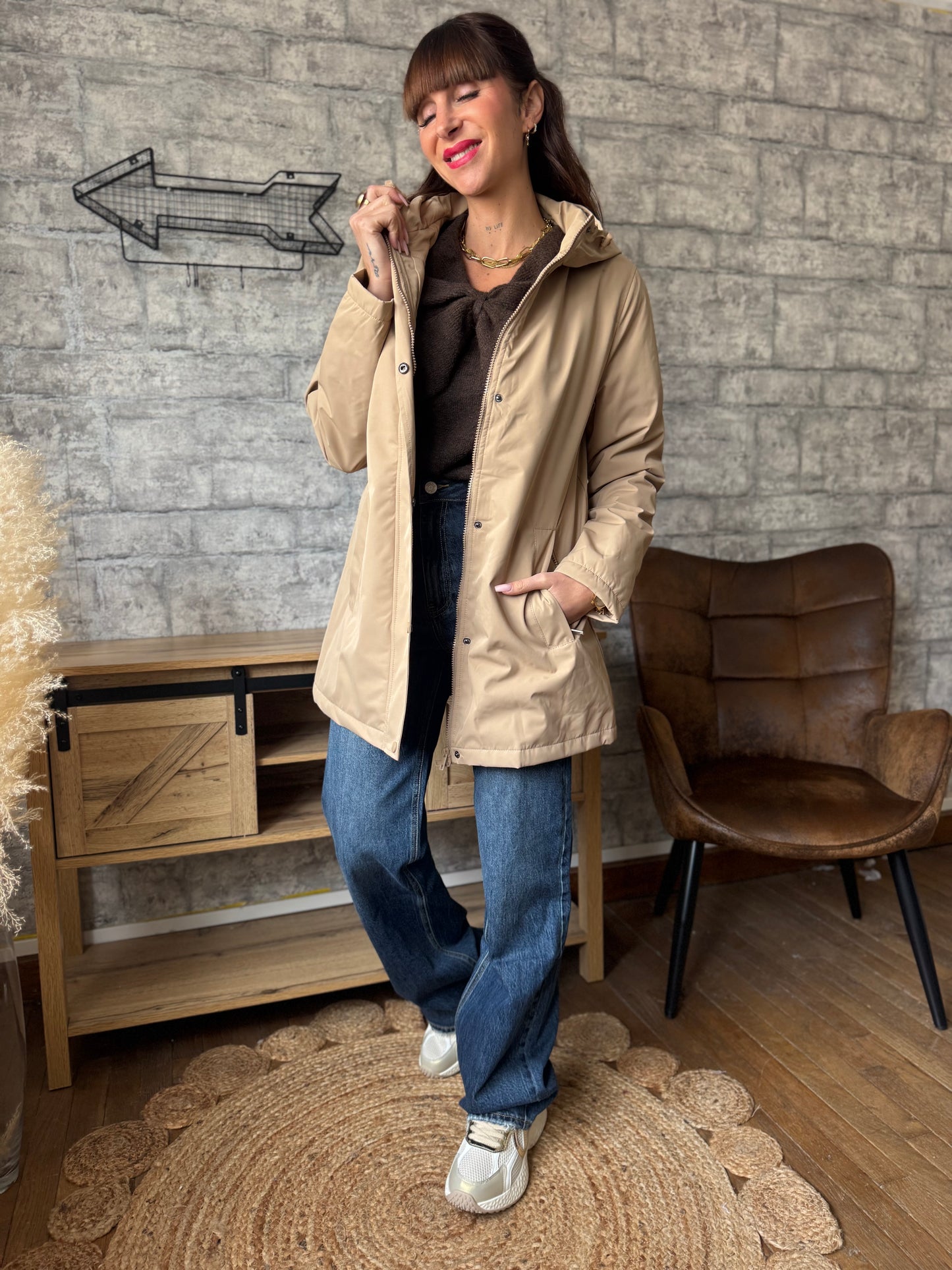 Parka Imperméable Beige