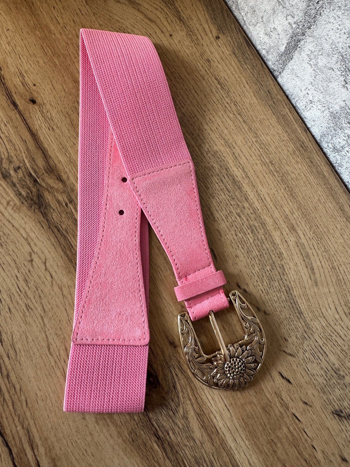 Ceinture Boucle Soleil Rose