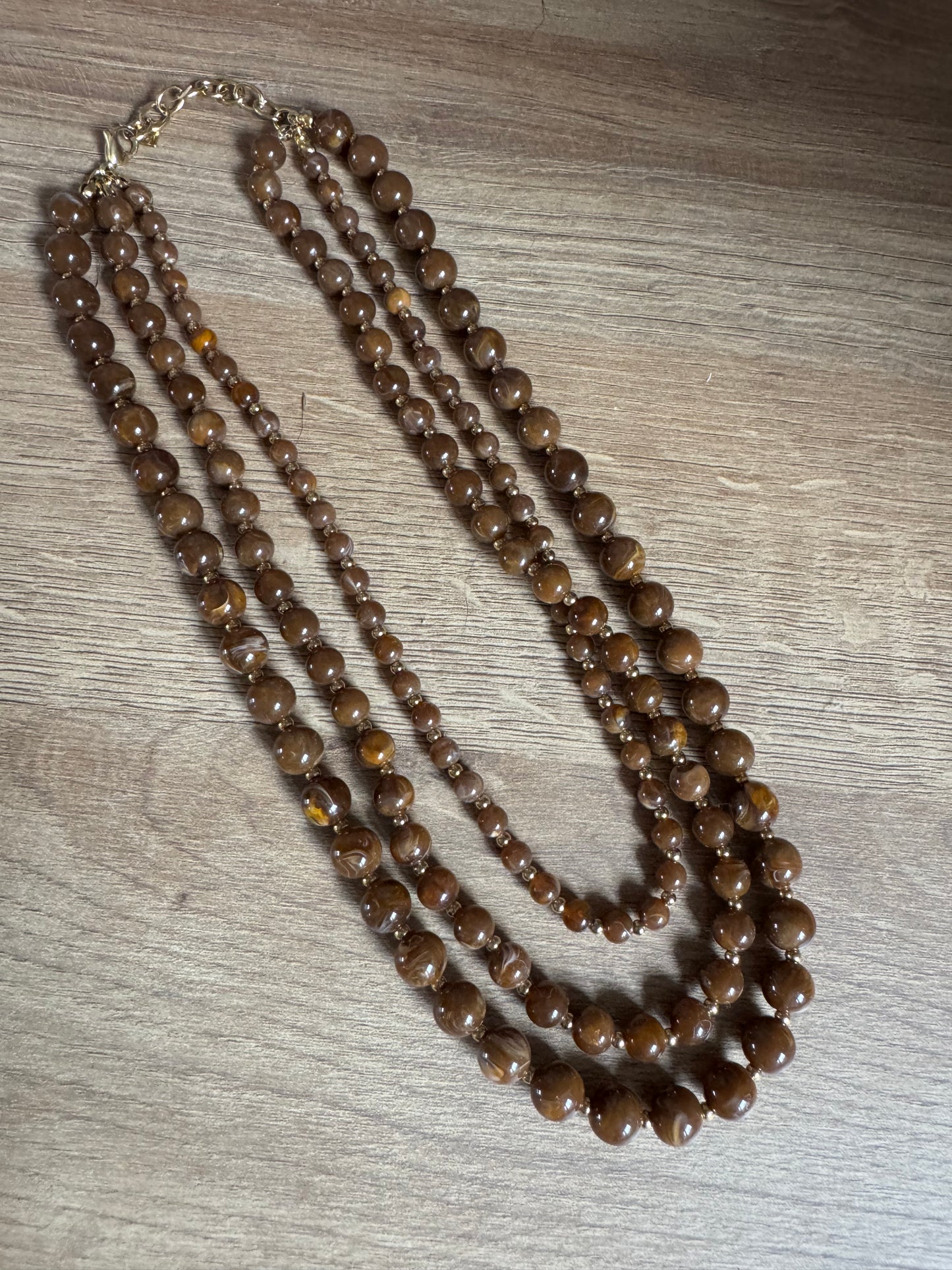 Collier Billes Chocolat