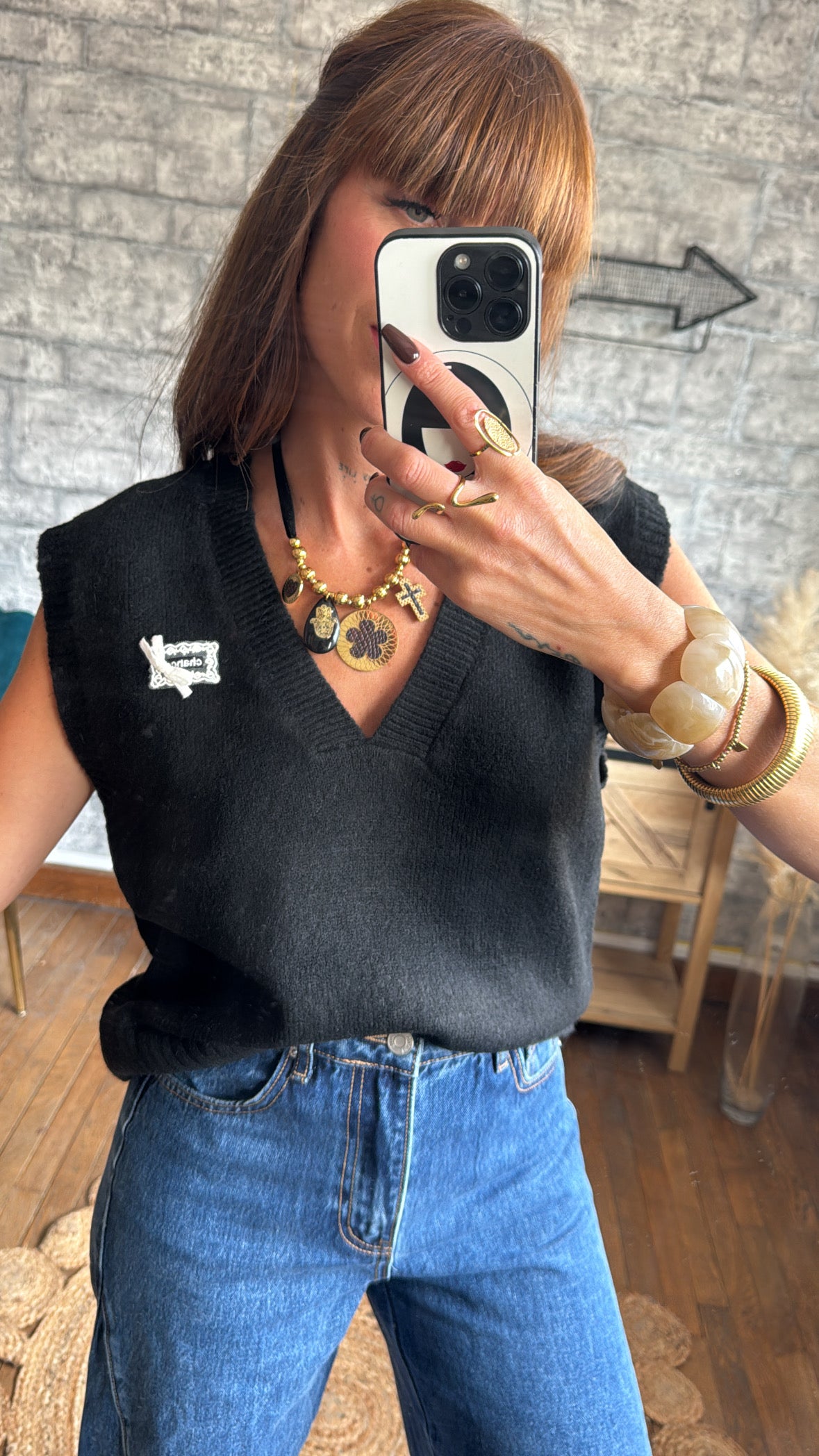 Pull Sans Manches Chance Noir