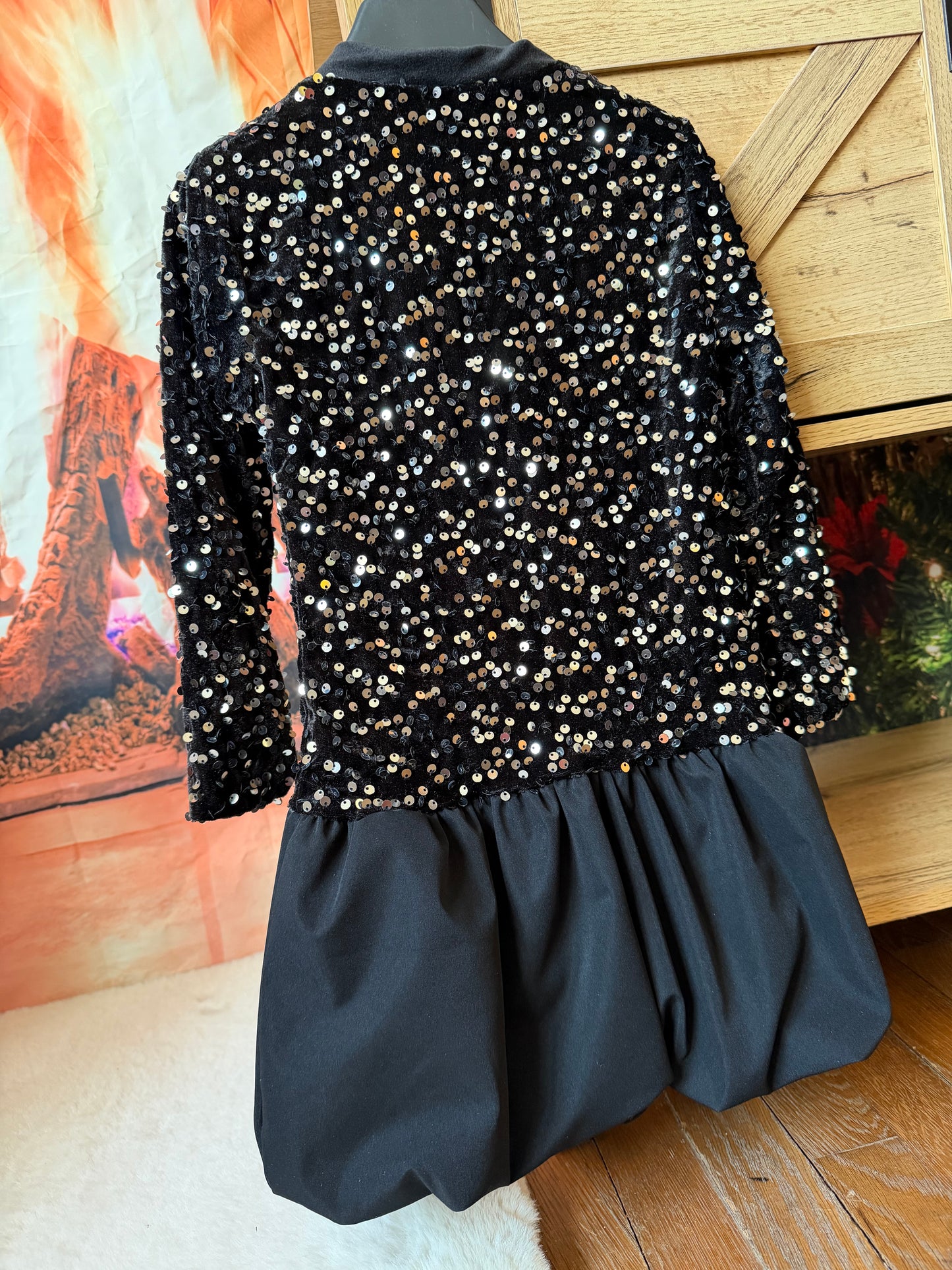 Robe Velours Bi-matière Noir ENFANT