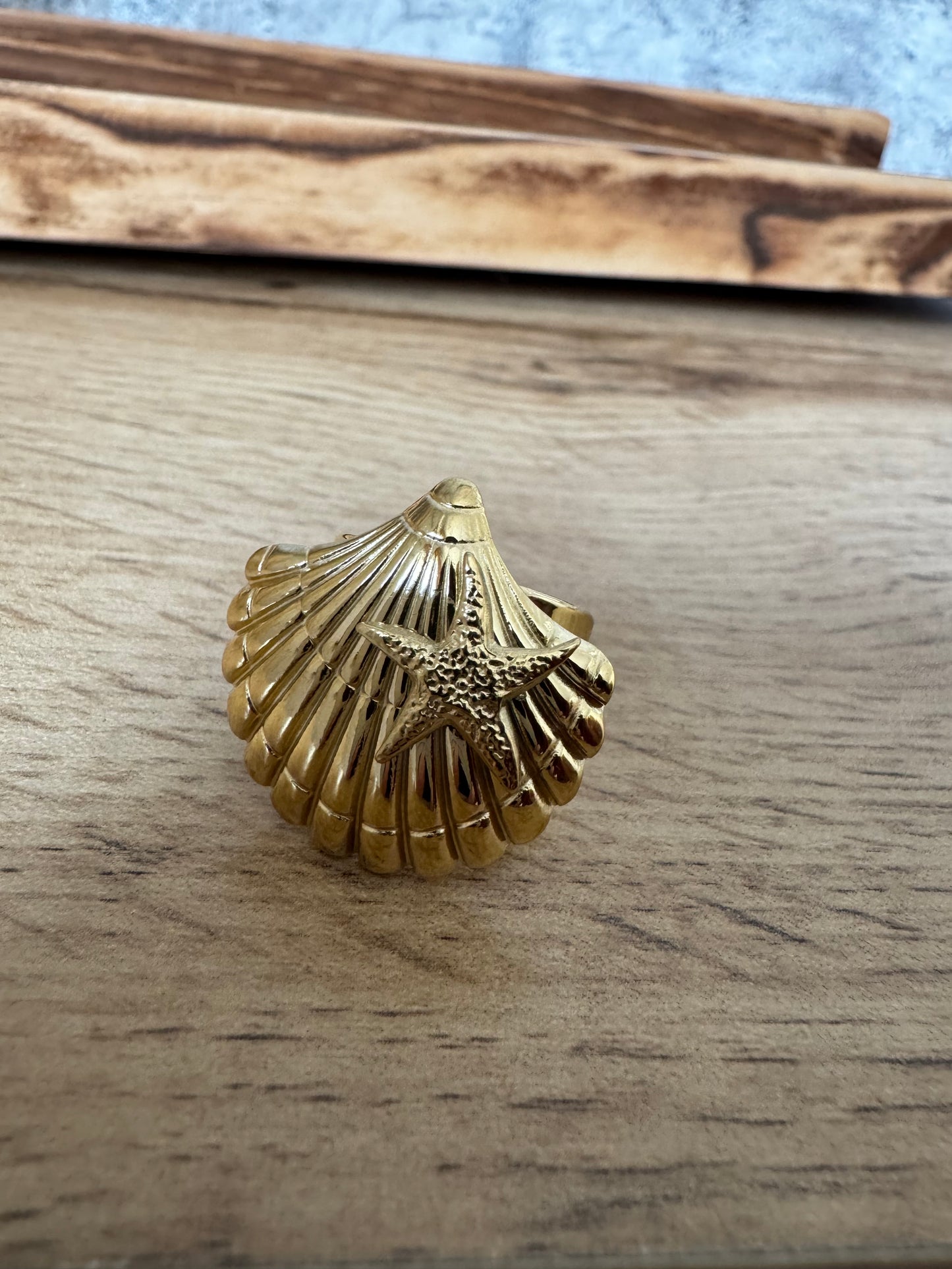 Bague Relief Coquille Etoile