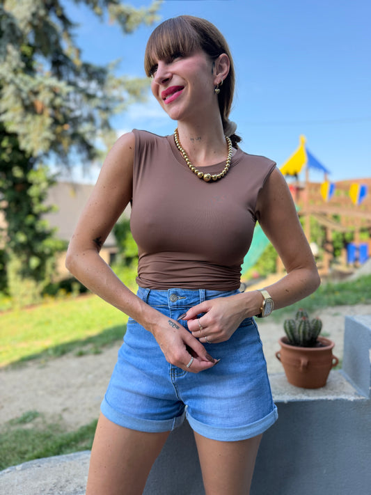 Top Dos Nu Marron
