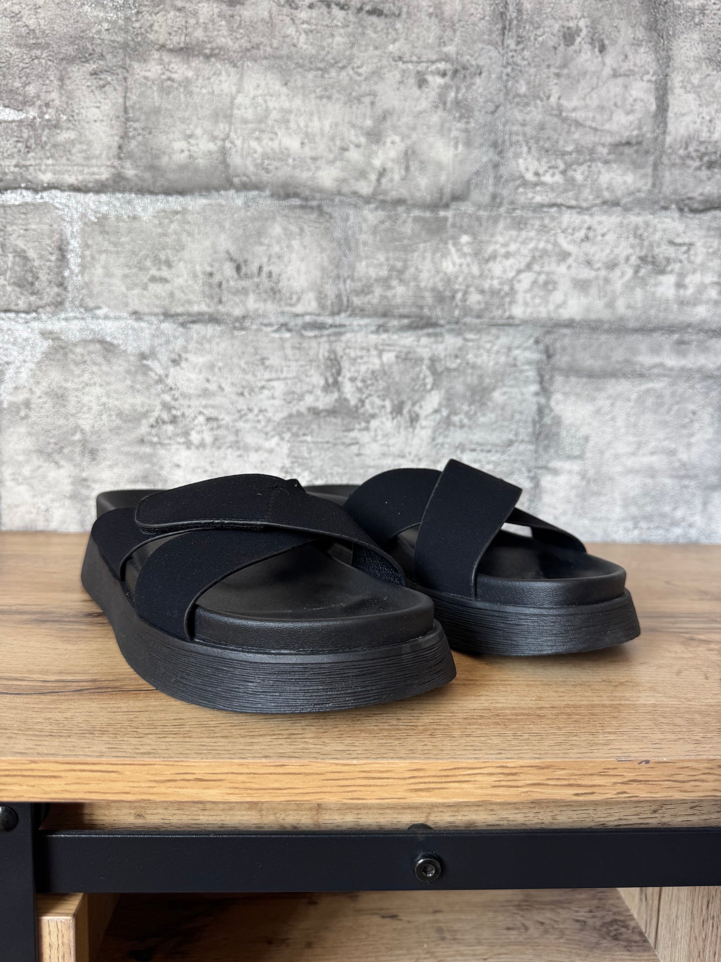 Sandale Plate Noir
