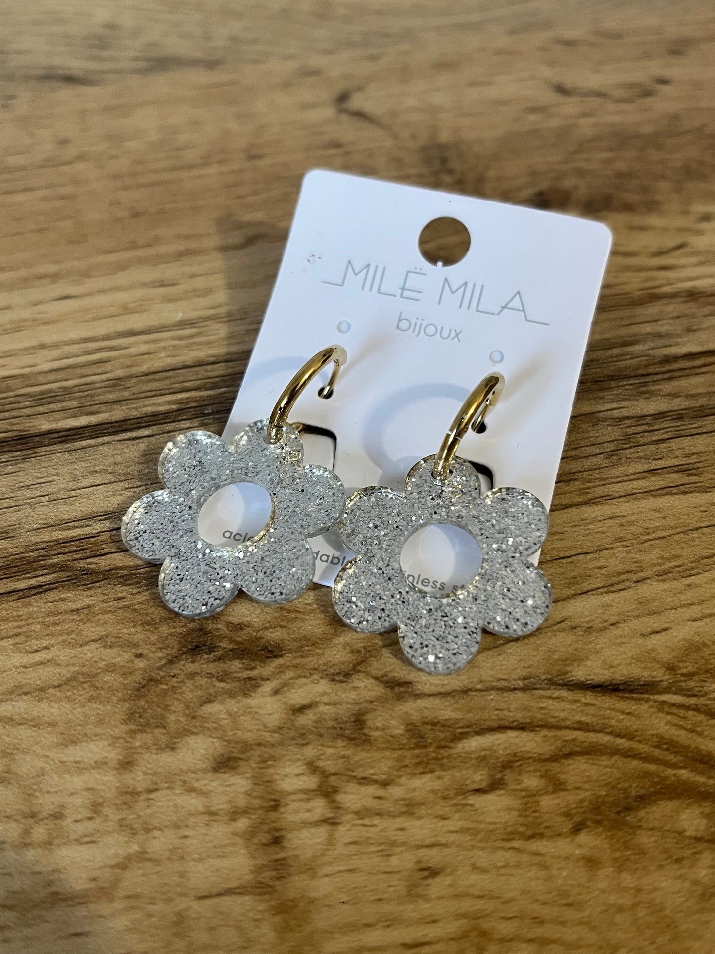 Boucle d’oreille Fleur Argent
