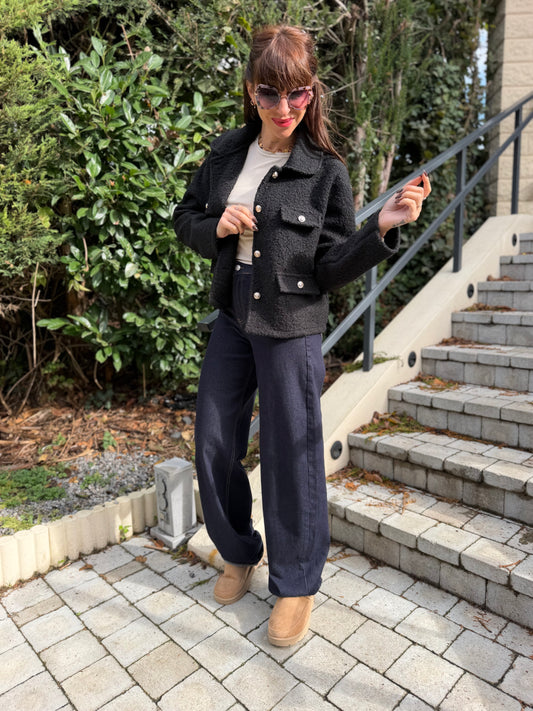Veste Bouclette Noir