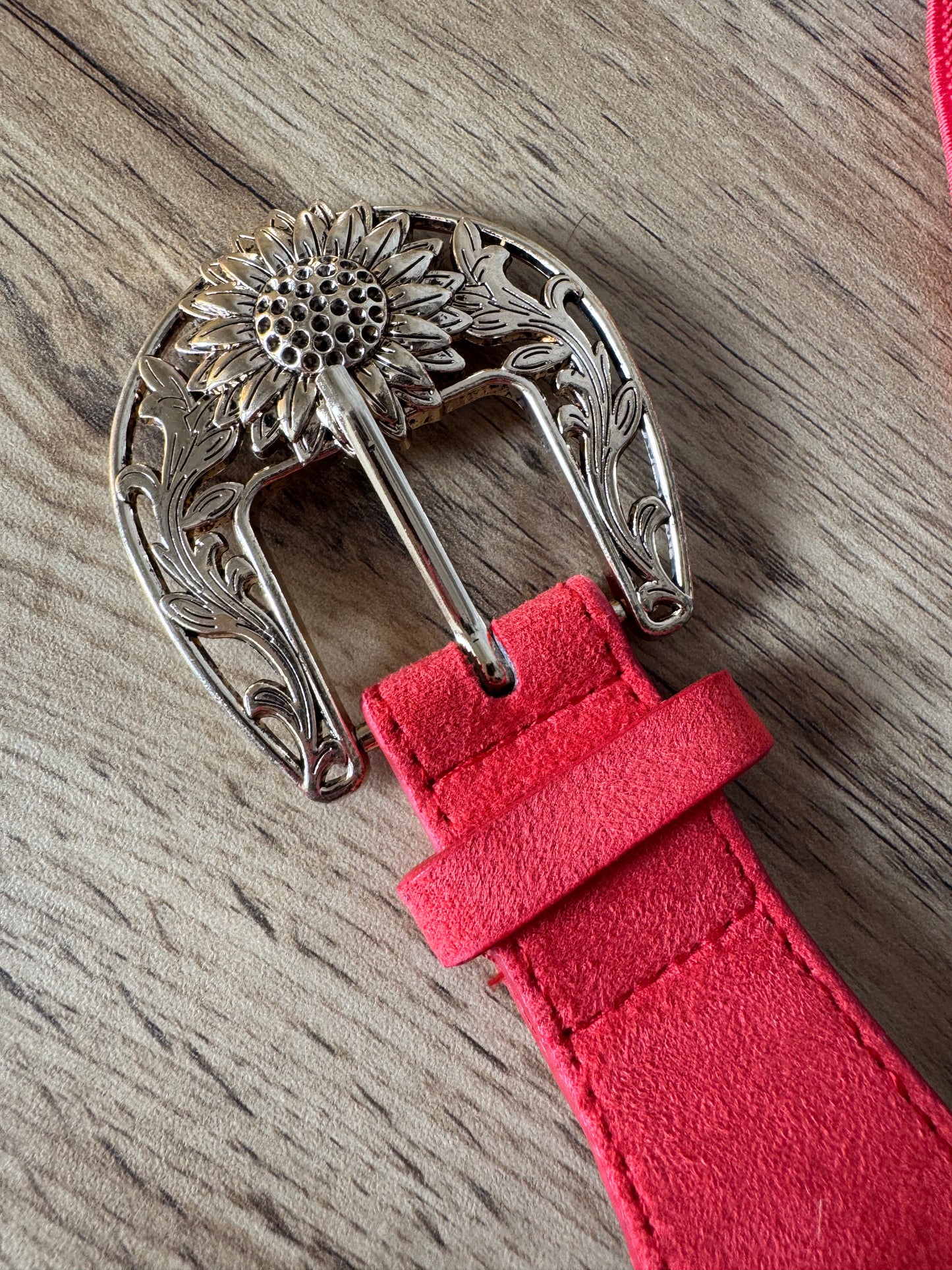 Ceinture Boucle Soleil Rouge/Orangé