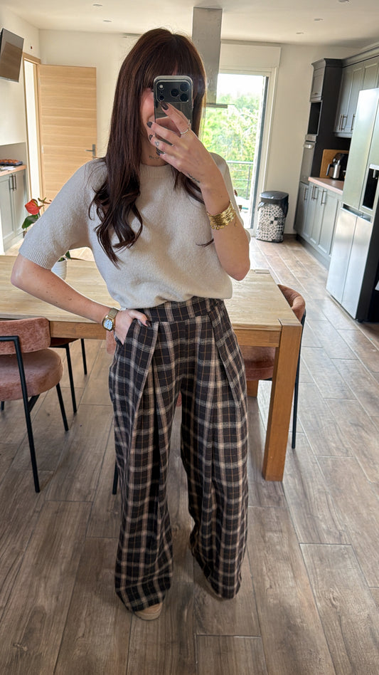 Pantalon Carreaux Chocolat
