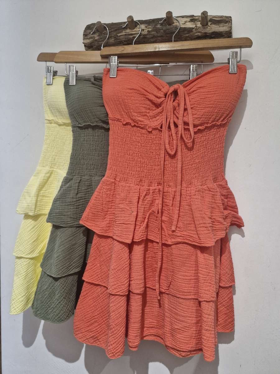 Robe Bustier Coton Uni