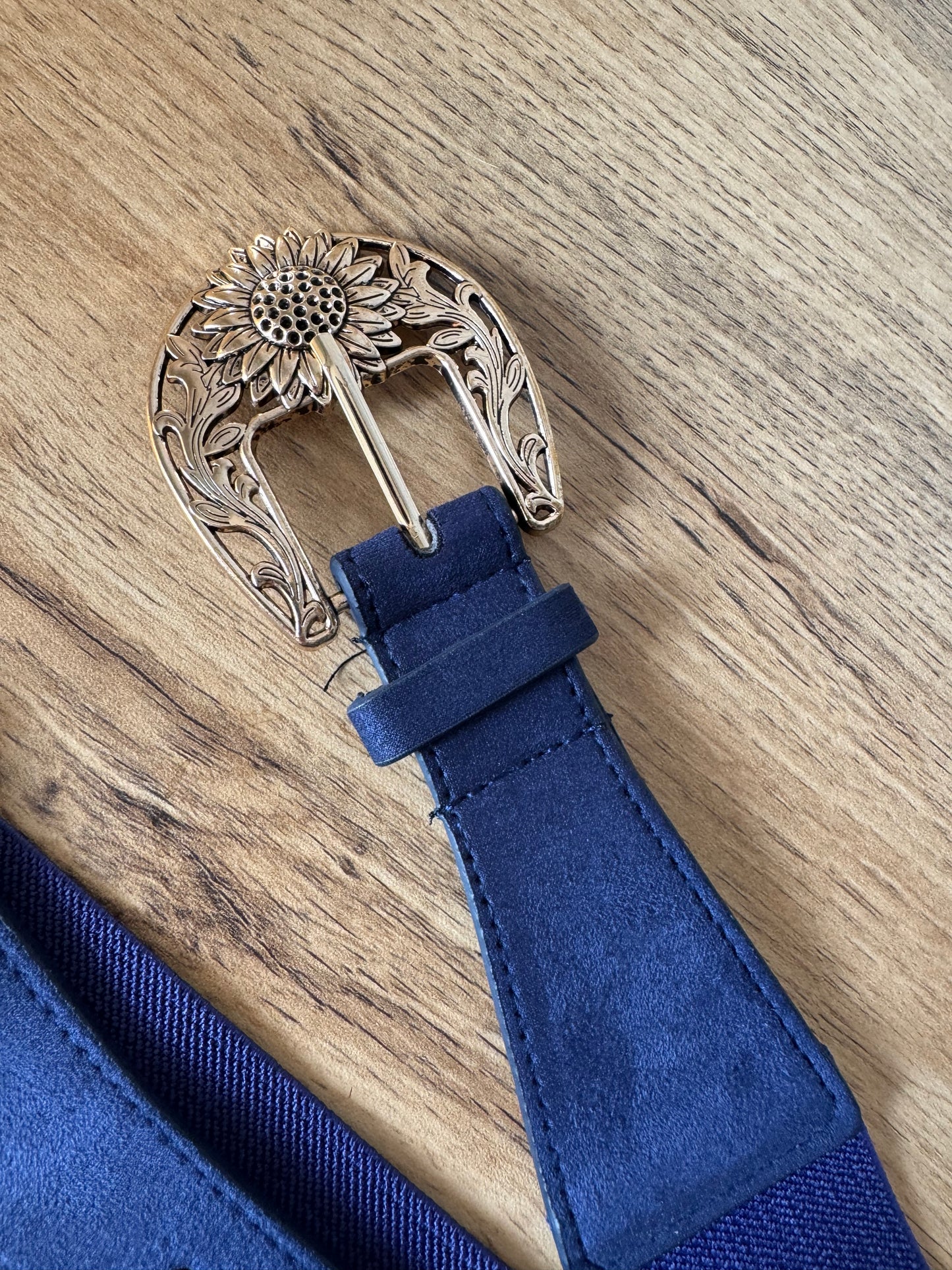 Ceinture Boucle Soleil Bleu Marine