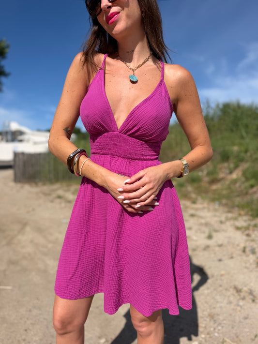 Robe Dos Croisé Violet