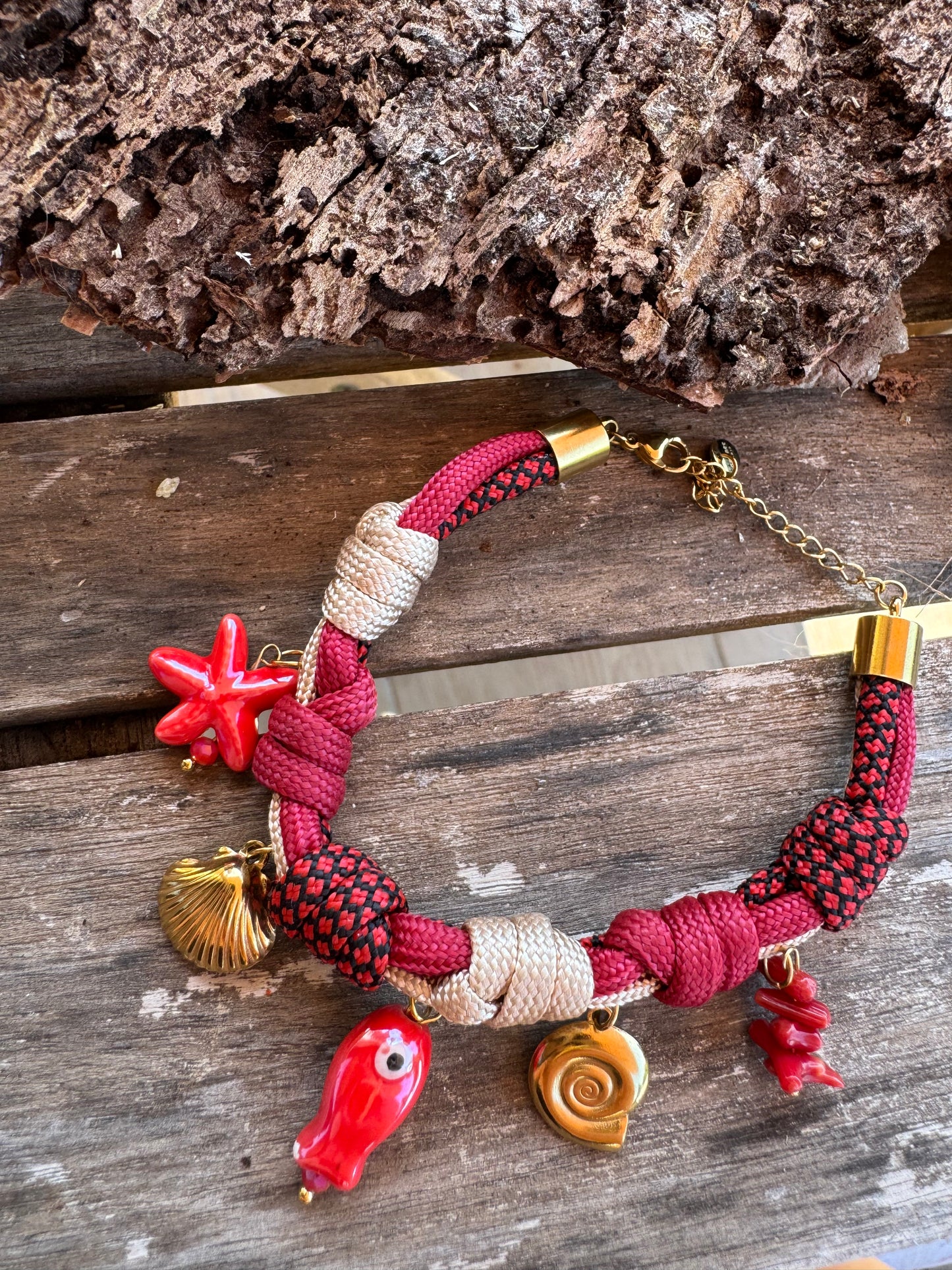 Bracelet Cordons Mer rouge