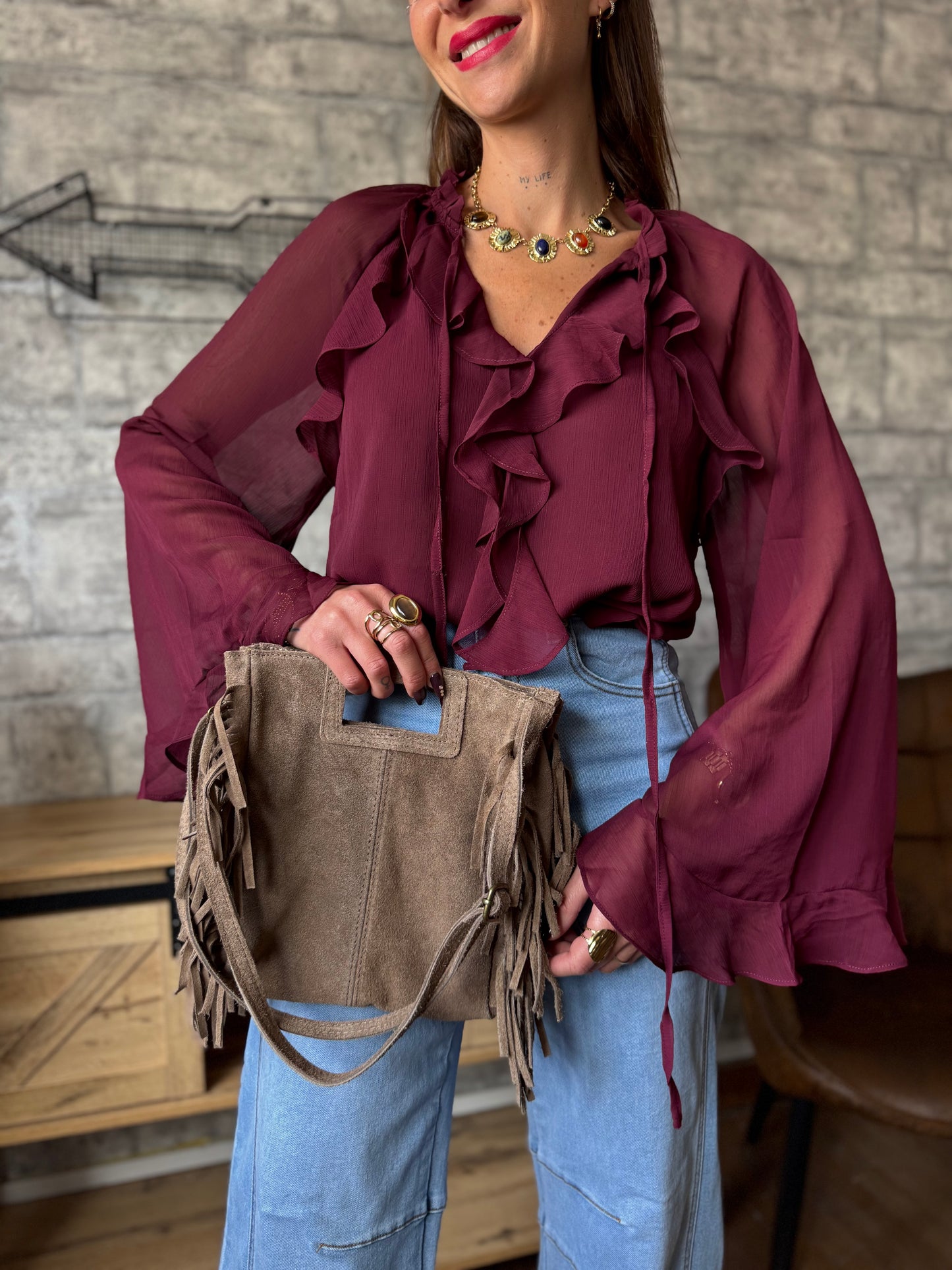 Blouse Serena Bordeaux (taille 36/38)