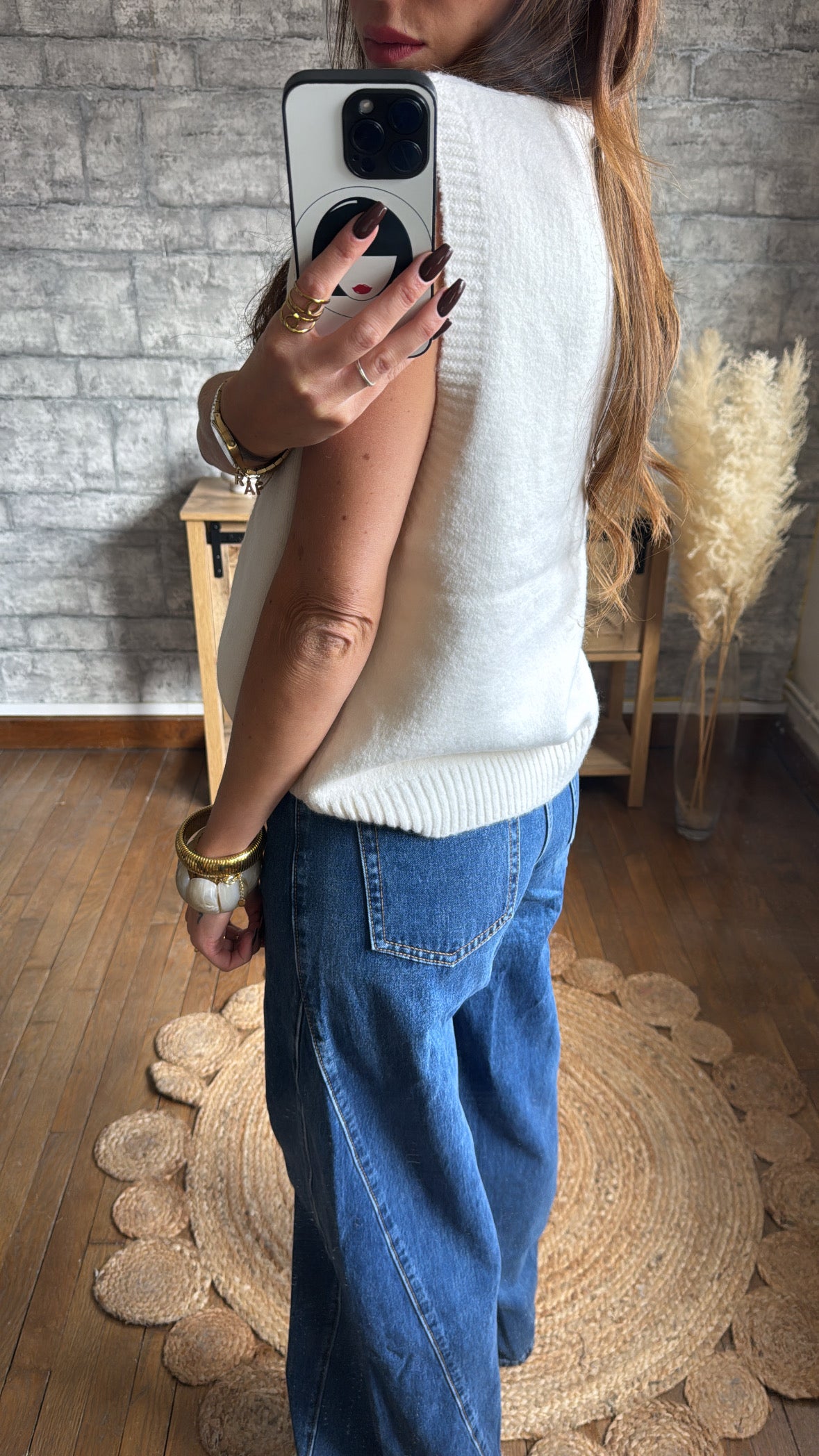 Pull Sans Manches Chance Écru