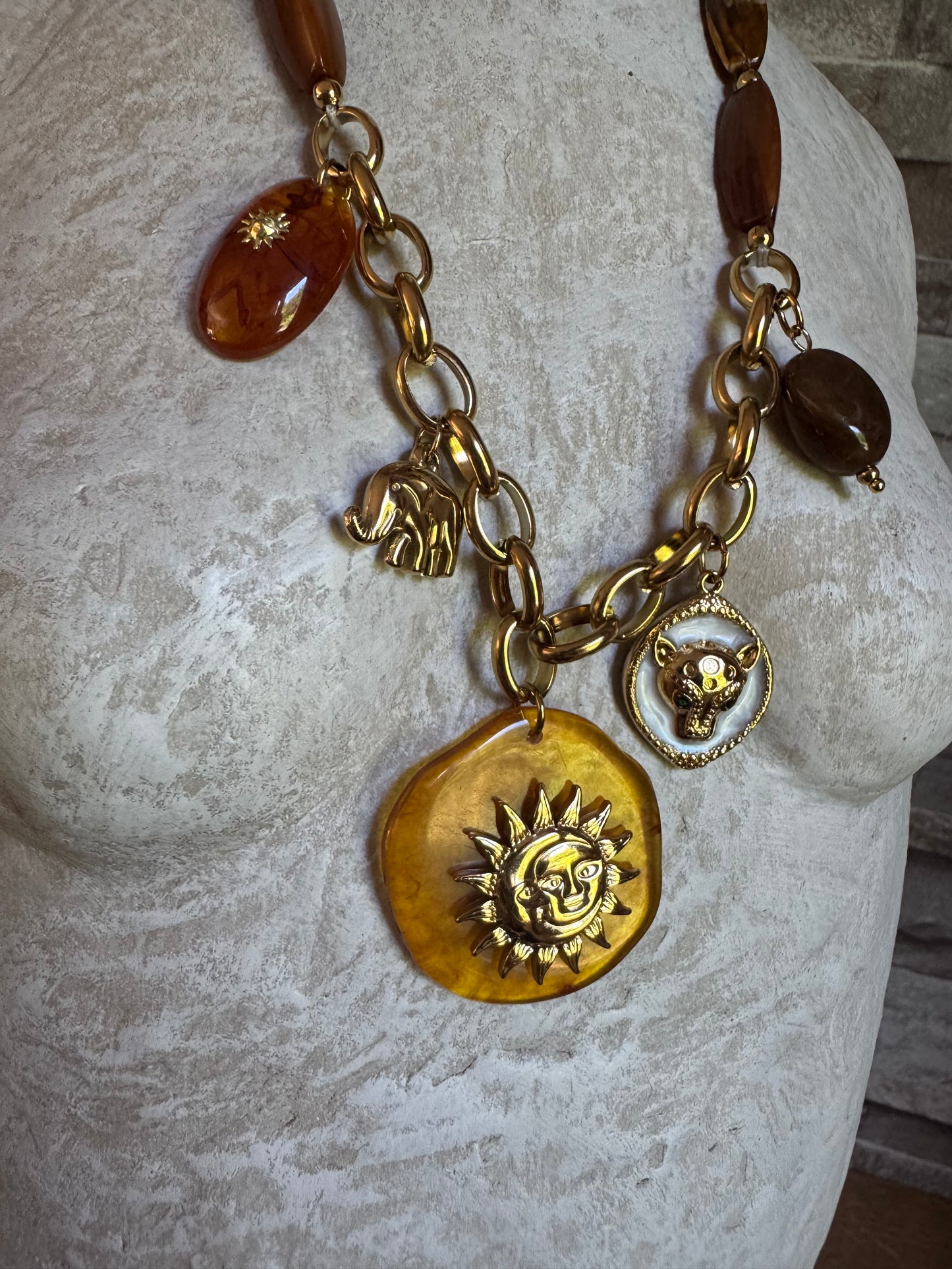 Collier Breloques Tigre